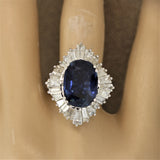 8.30 Carat Sapphire Diamond Platinum Ring
