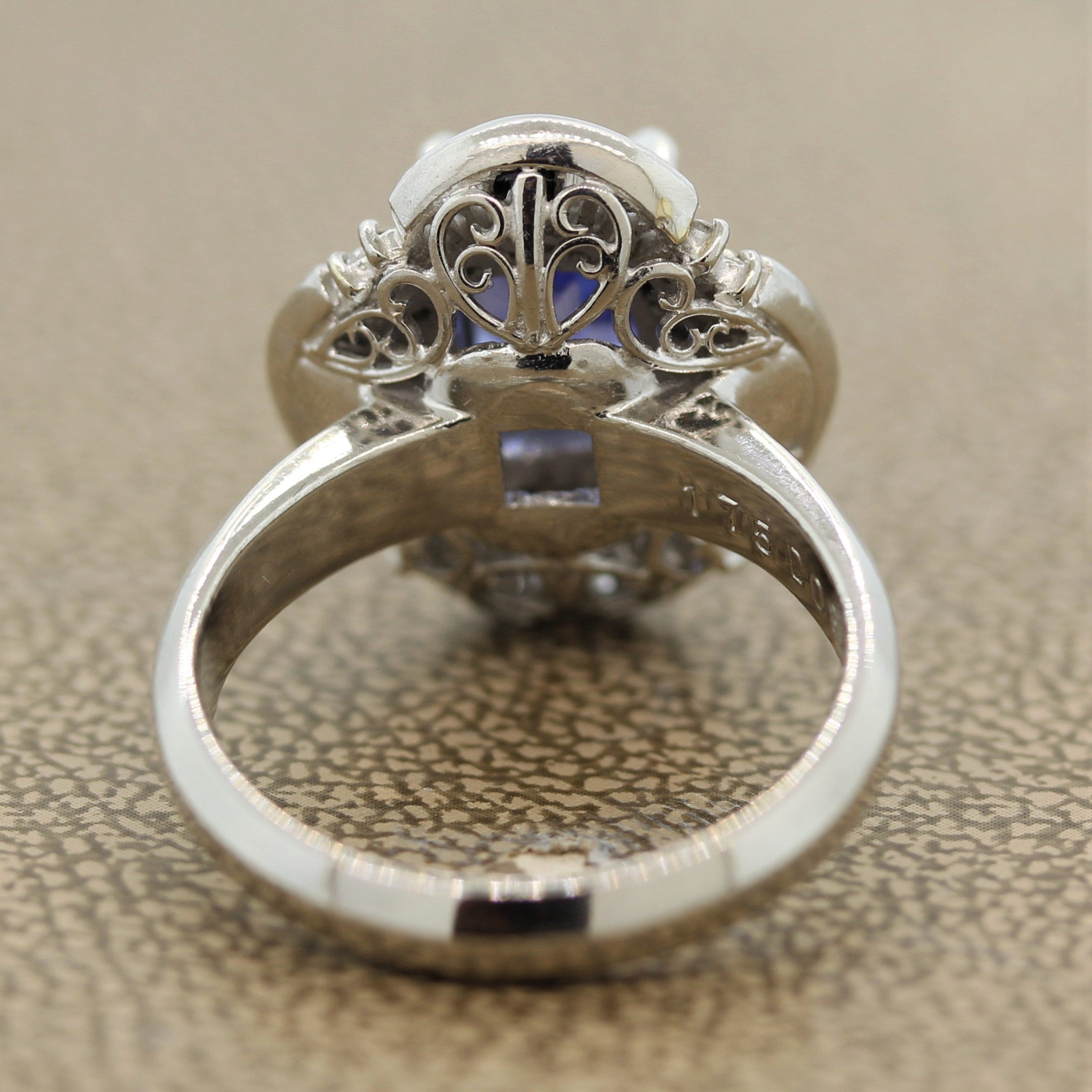 Classic Sapphire Diamond Platinum Ring