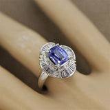 Classic Sapphire Diamond Platinum Ring