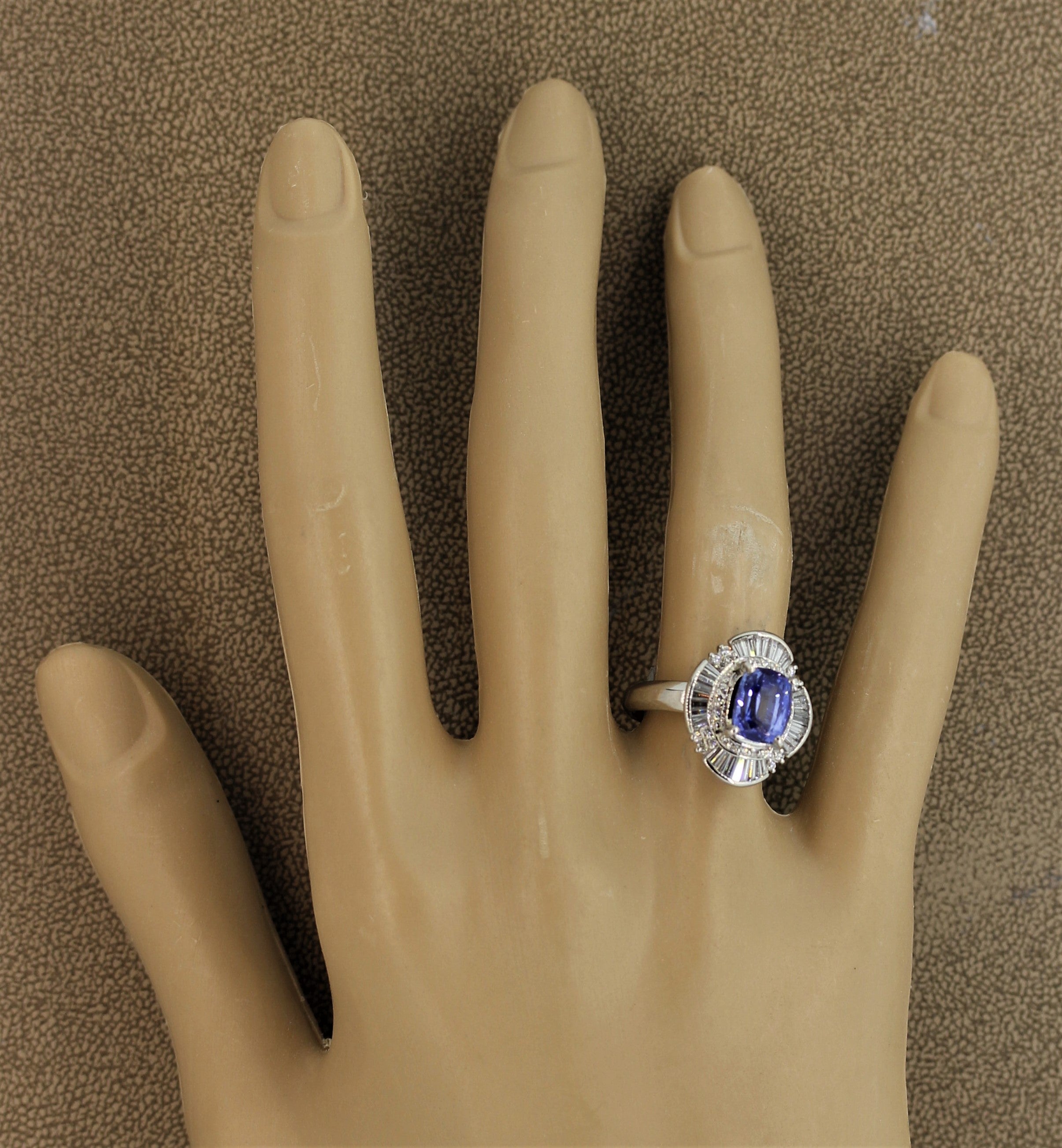 Classic Sapphire Diamond Platinum Ring