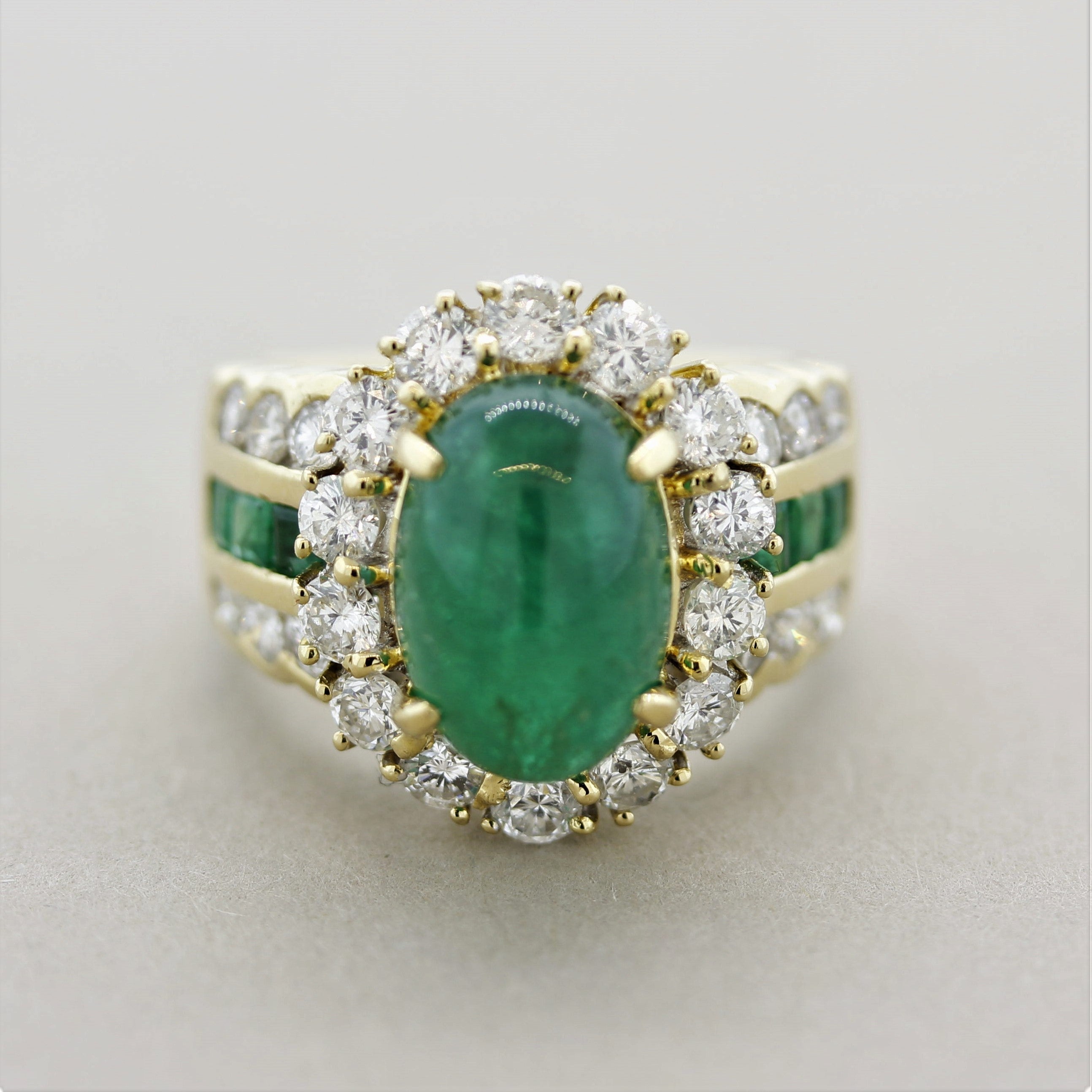 Emerald Diamond Gold Cocktail Ring