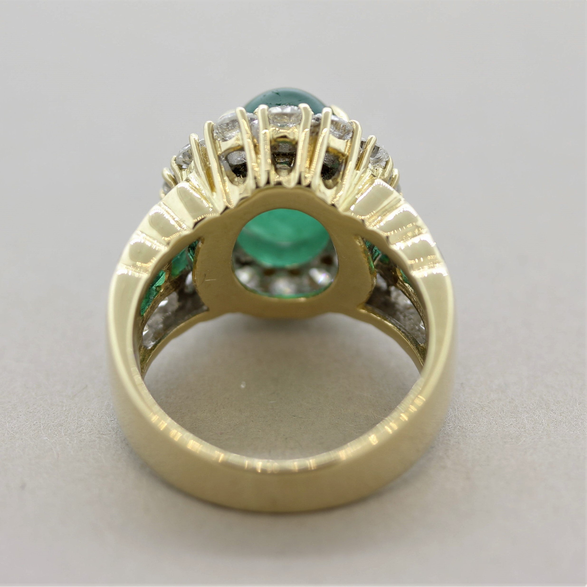 Emerald Diamond Gold Cocktail Ring