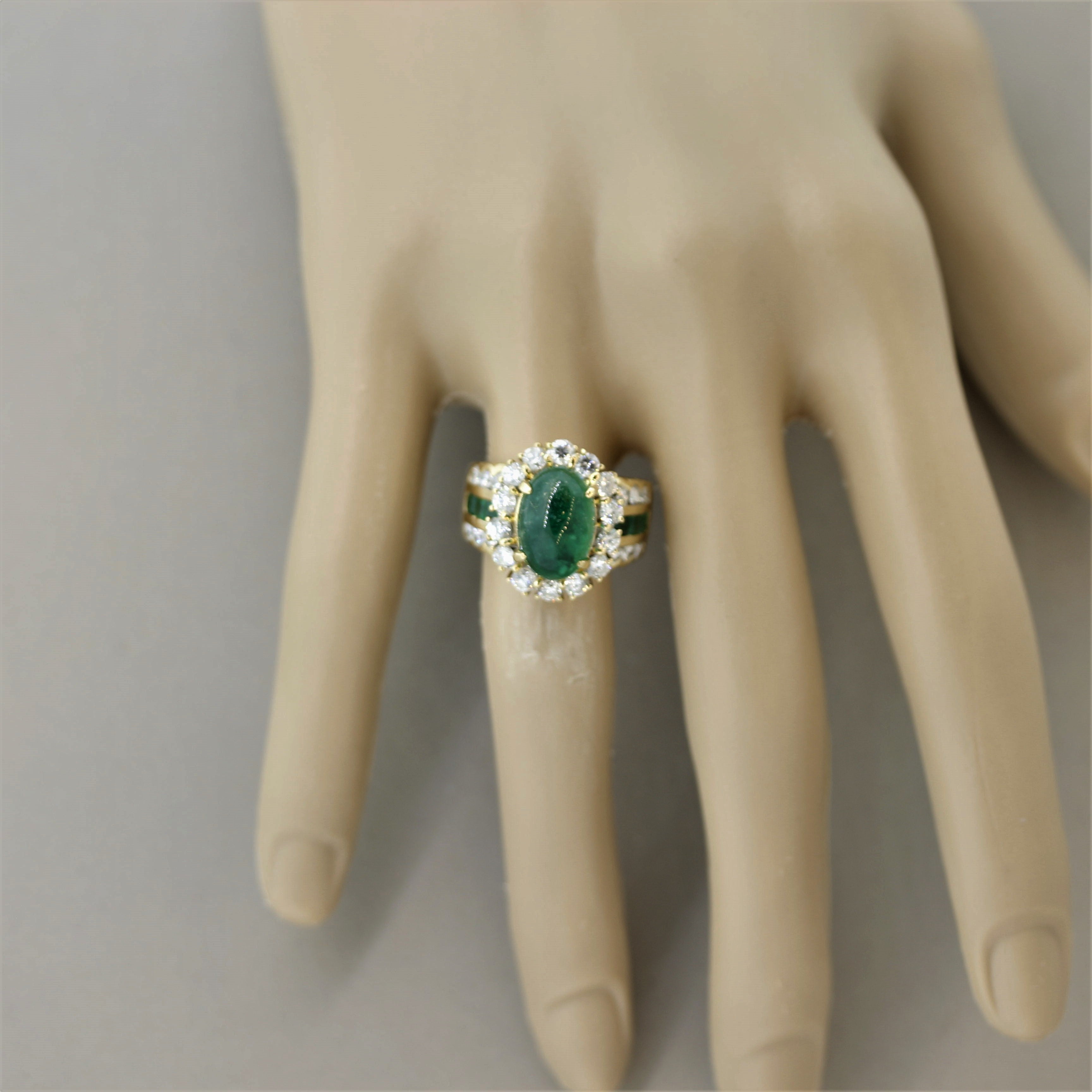 Emerald Diamond Gold Cocktail Ring