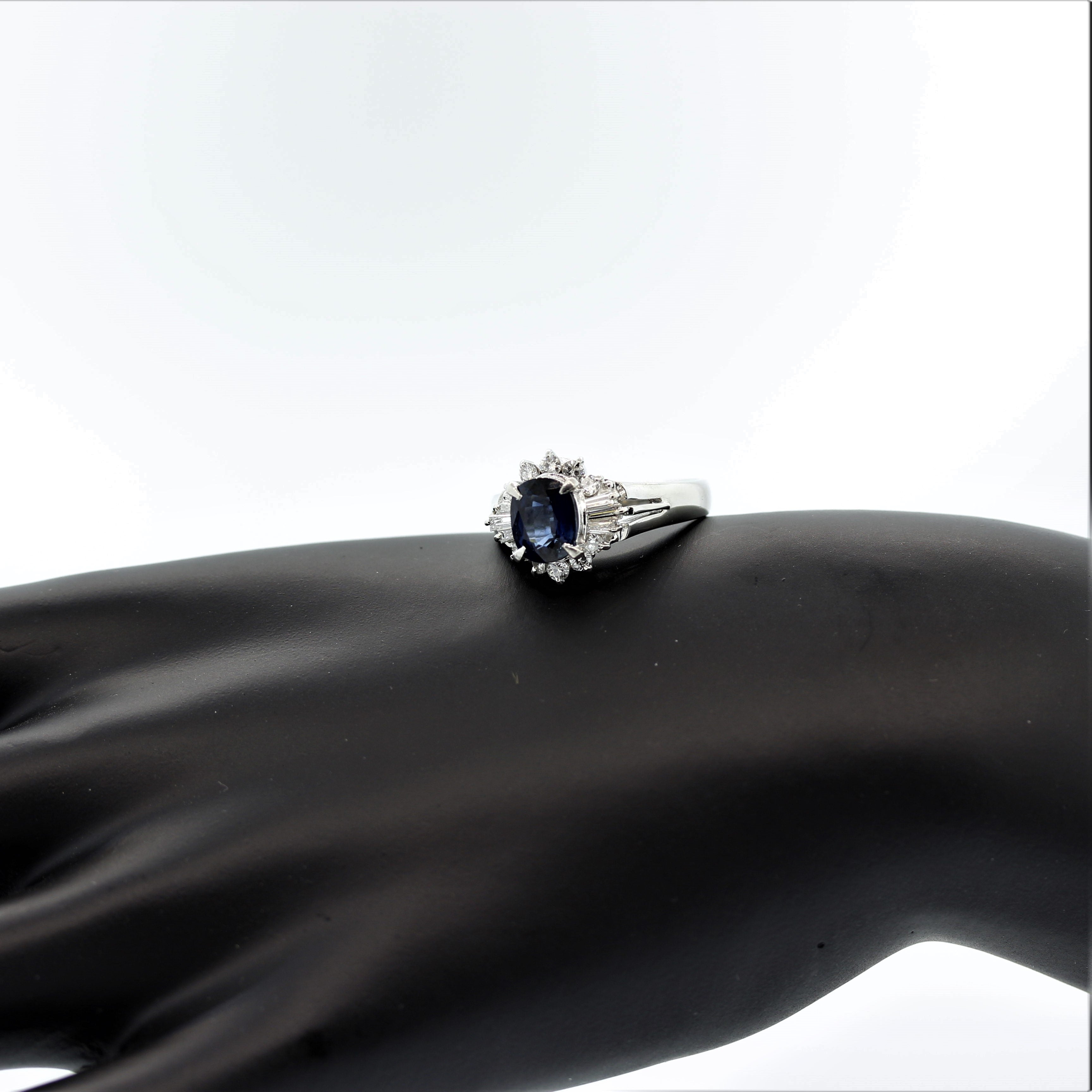 Sapphire Diamond Platinum Ring