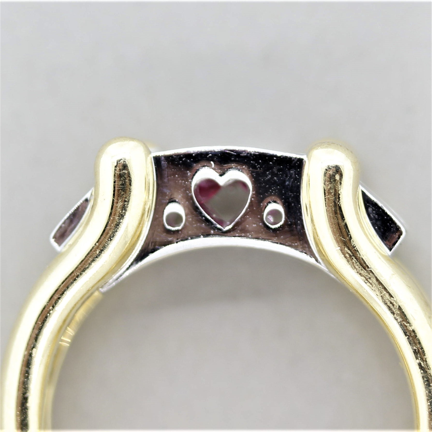 Ruby Diamond Gold & Platinum “Love” Ring