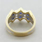 Sapphire Diamond Two-Tone Gold Ring