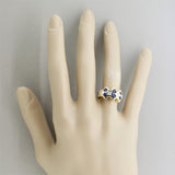 Sapphire Diamond Two-Tone Gold Ring