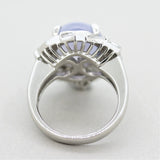 Violet-Blue Jadeite Jade Diamond Platinum Swirl Ring