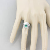 Emerald Diamond Spiral Platinum Ring