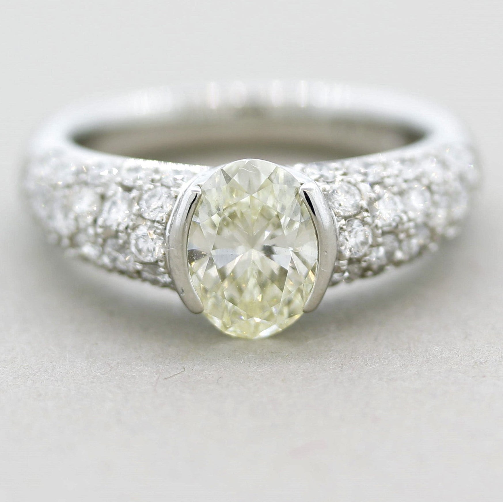 1.35 Carat Oval-Shape Diamond Platinum Ring