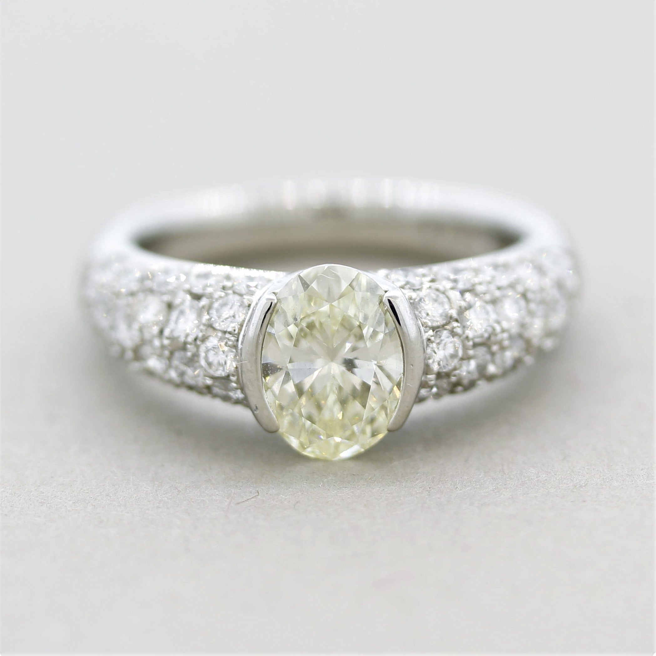 1.35 Carat Oval-Shape Diamond Platinum Ring