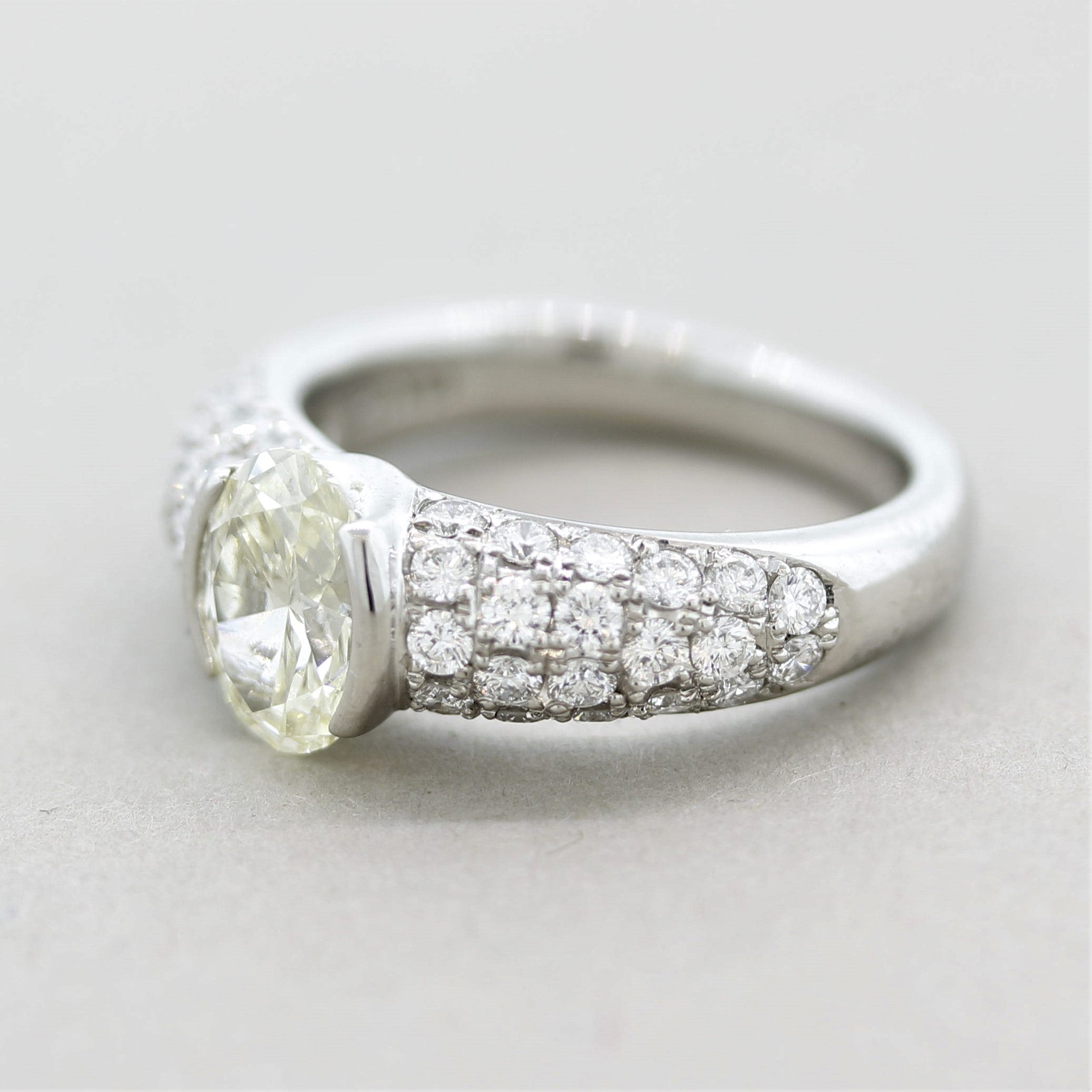 1.35 Carat Oval-Shape Diamond Platinum Ring