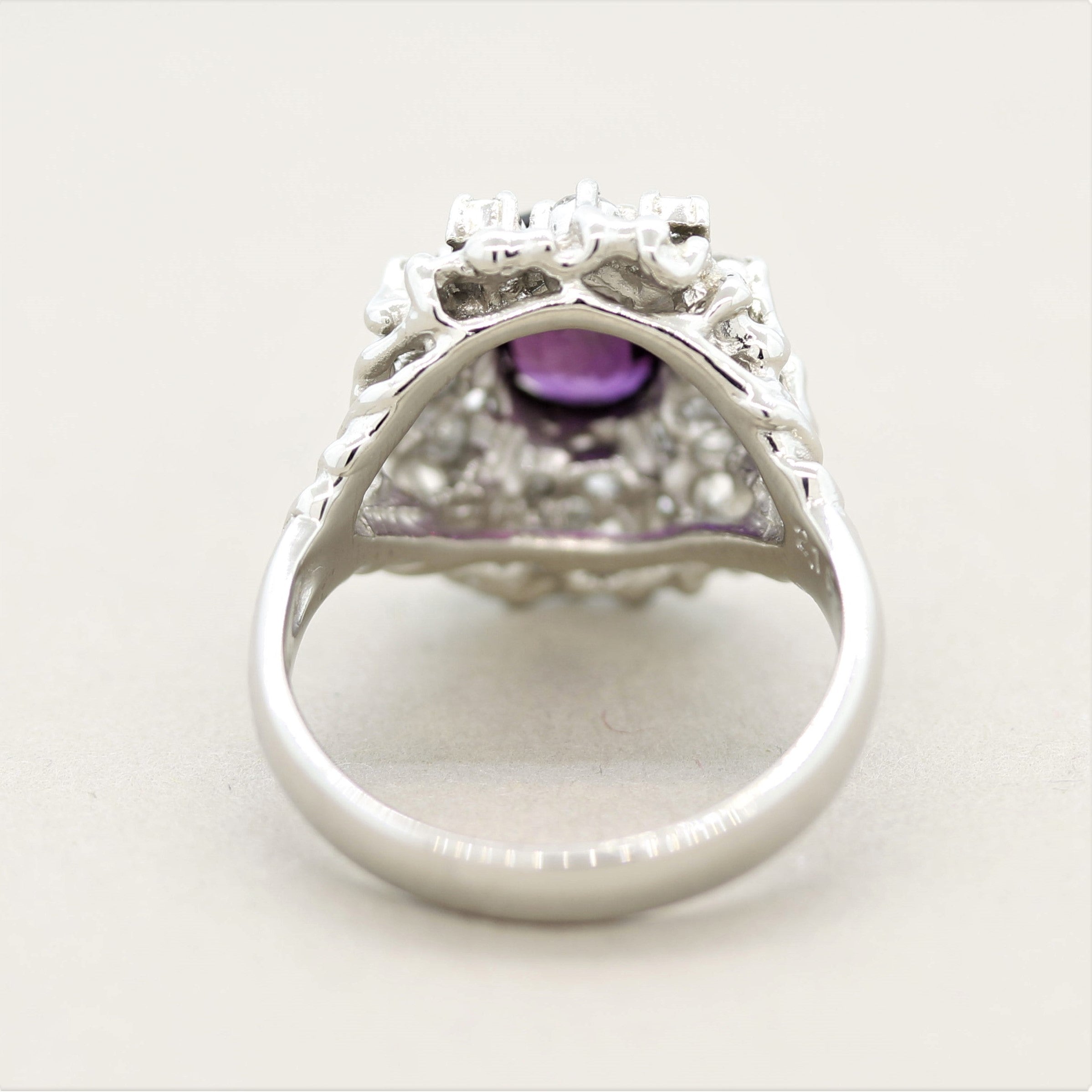 Purple Sapphire Diamond Platinum Ring