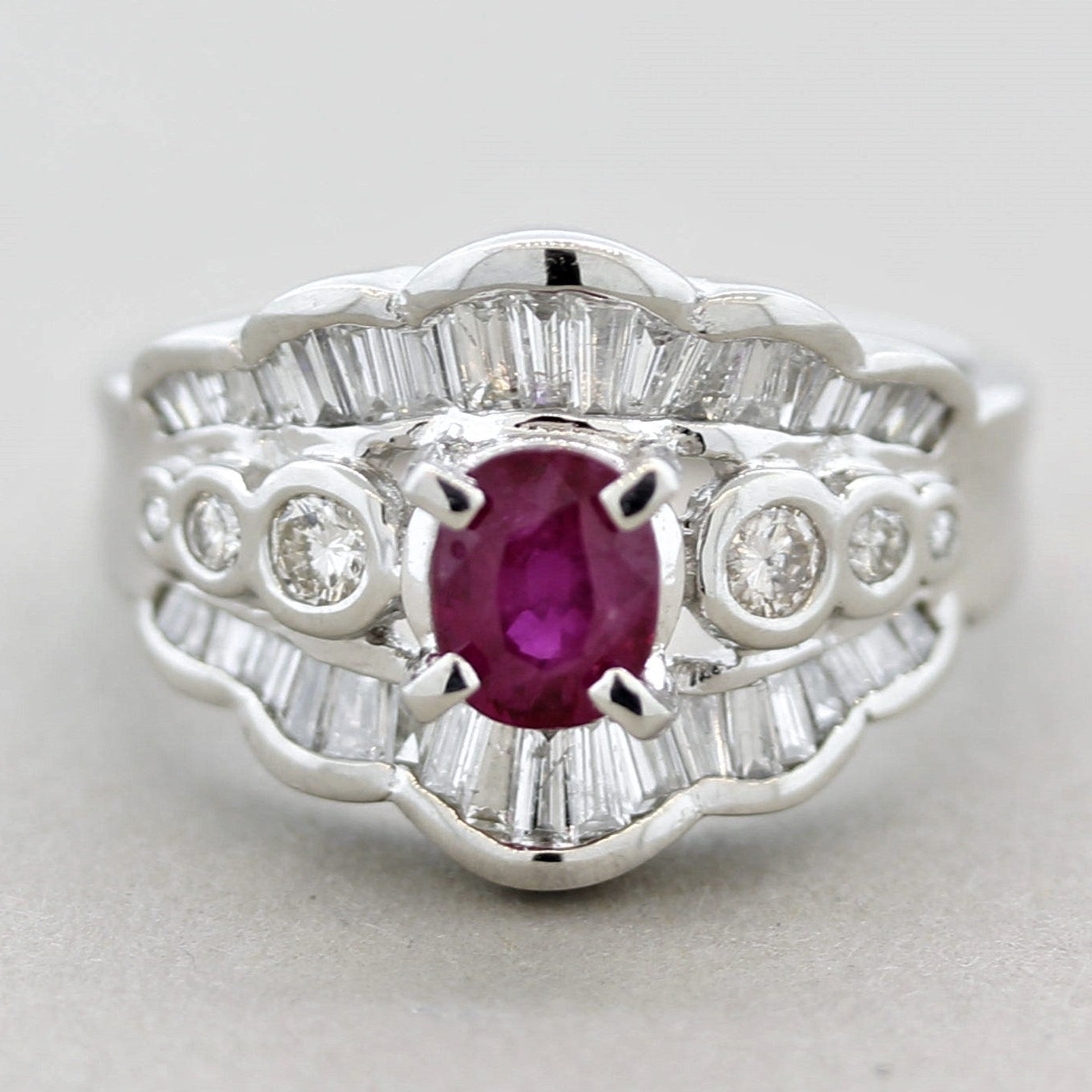 Ruby Diamond Platinum Ring