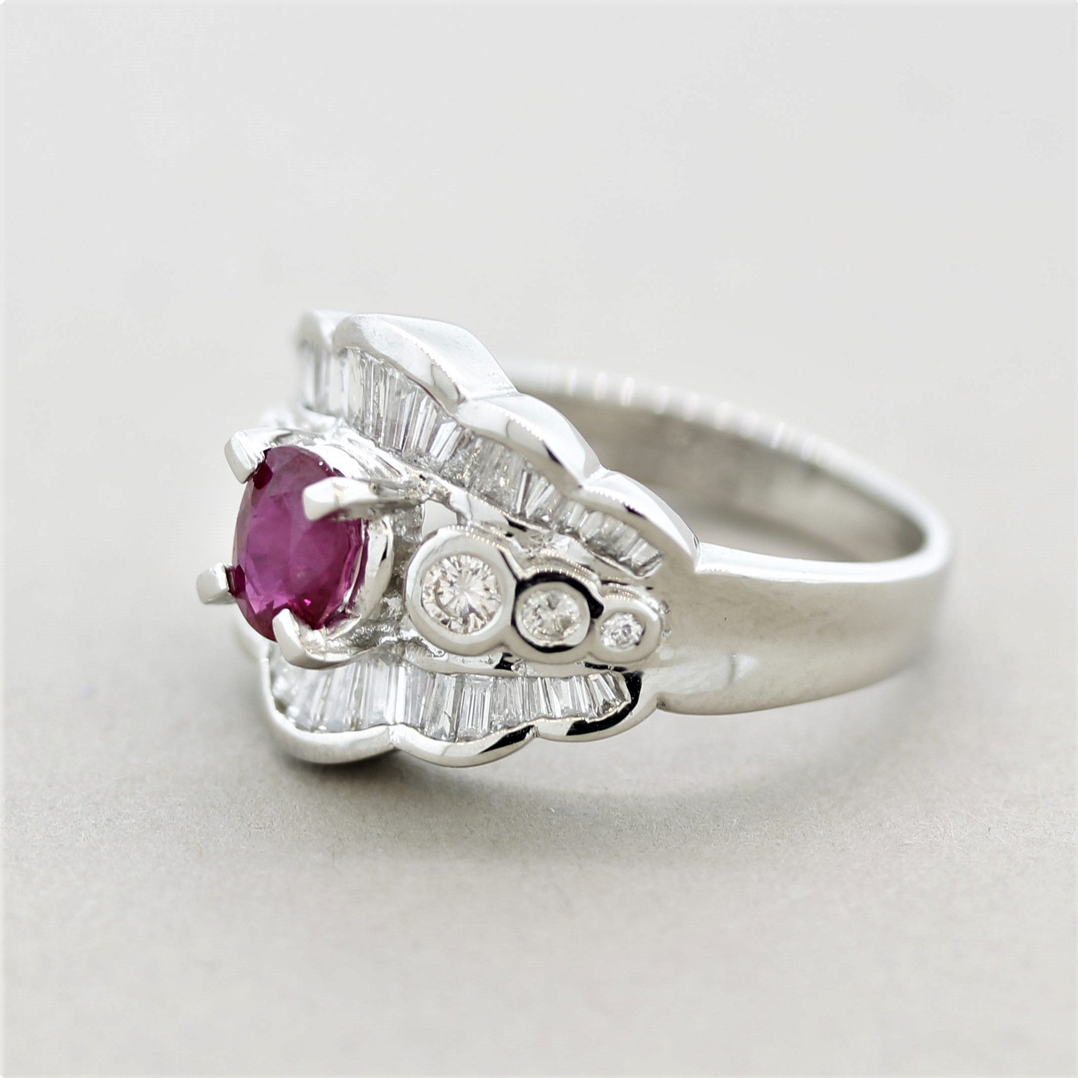 Ruby Diamond Platinum Ring