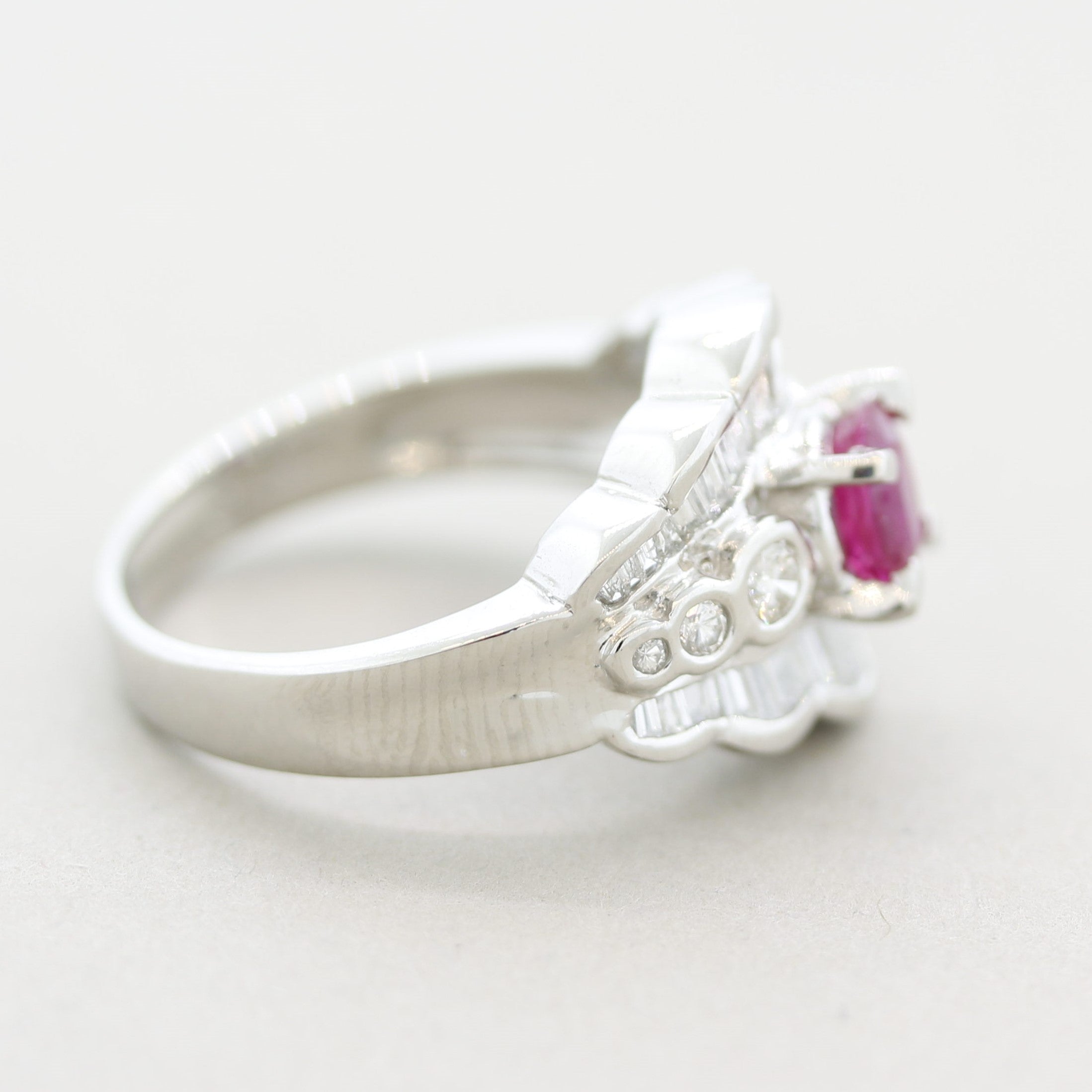 Ruby Diamond Platinum Ring