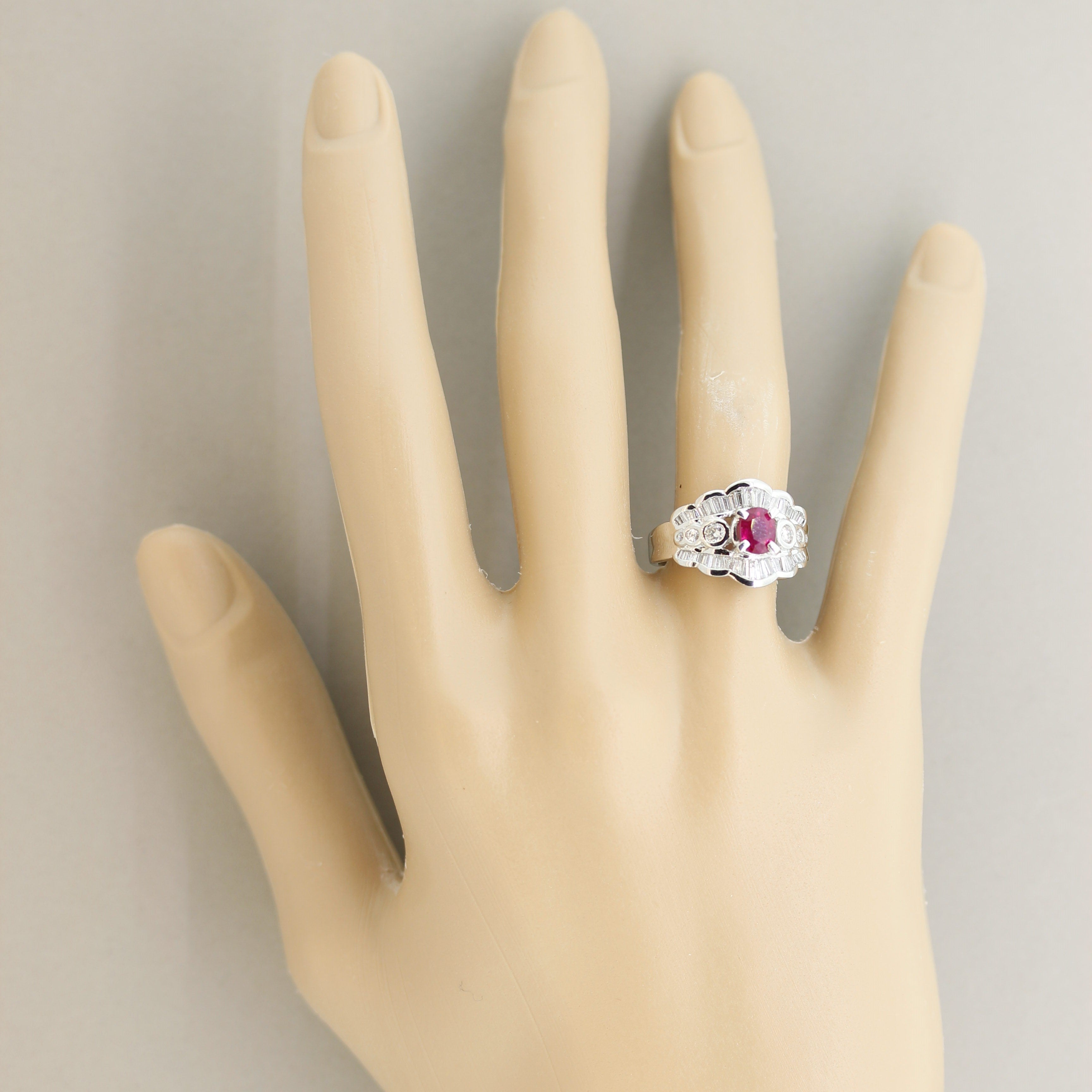 Ruby Diamond Platinum Ring