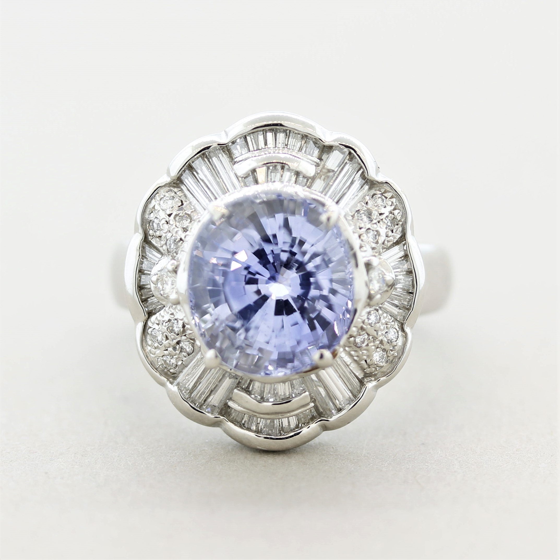 Sapphire Diamond Platinum Ring