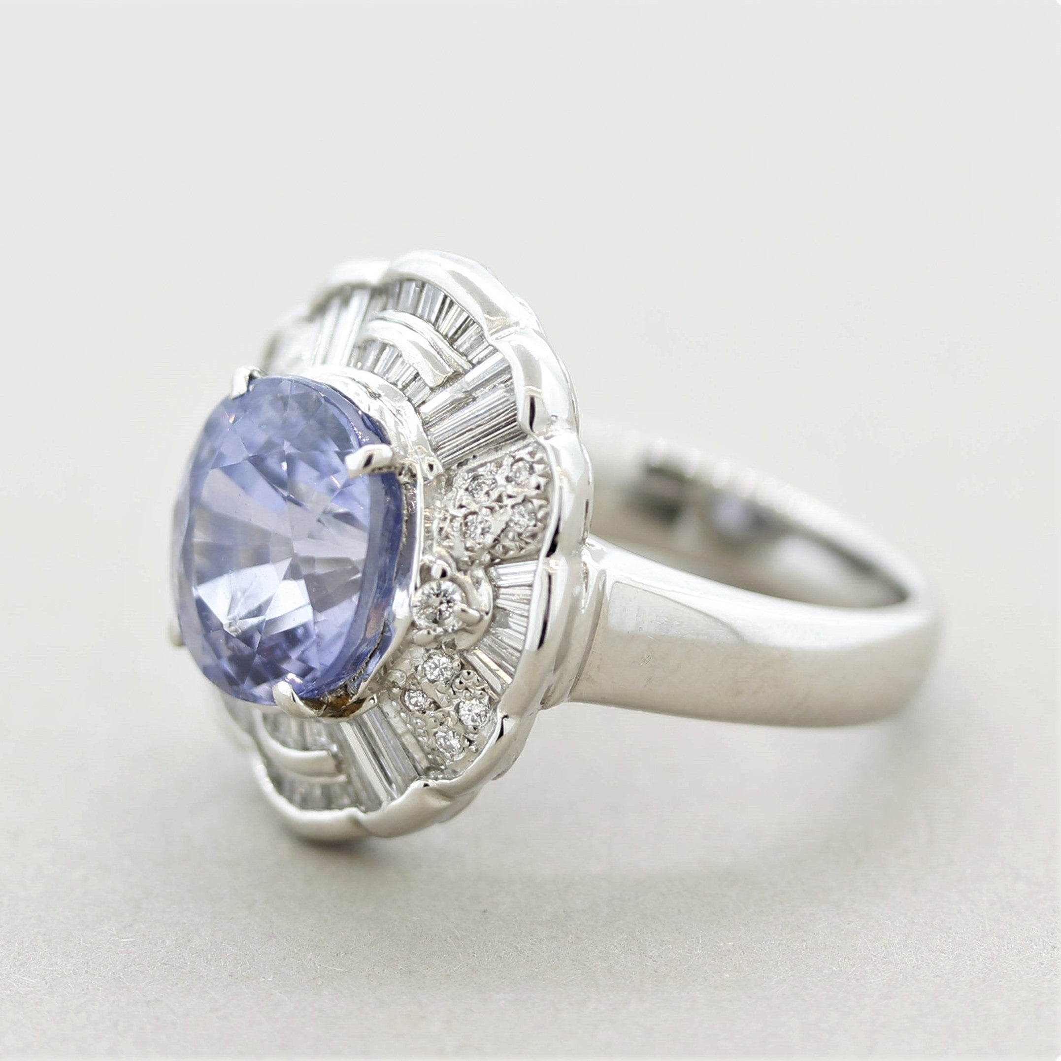 Sapphire Diamond Platinum Ring