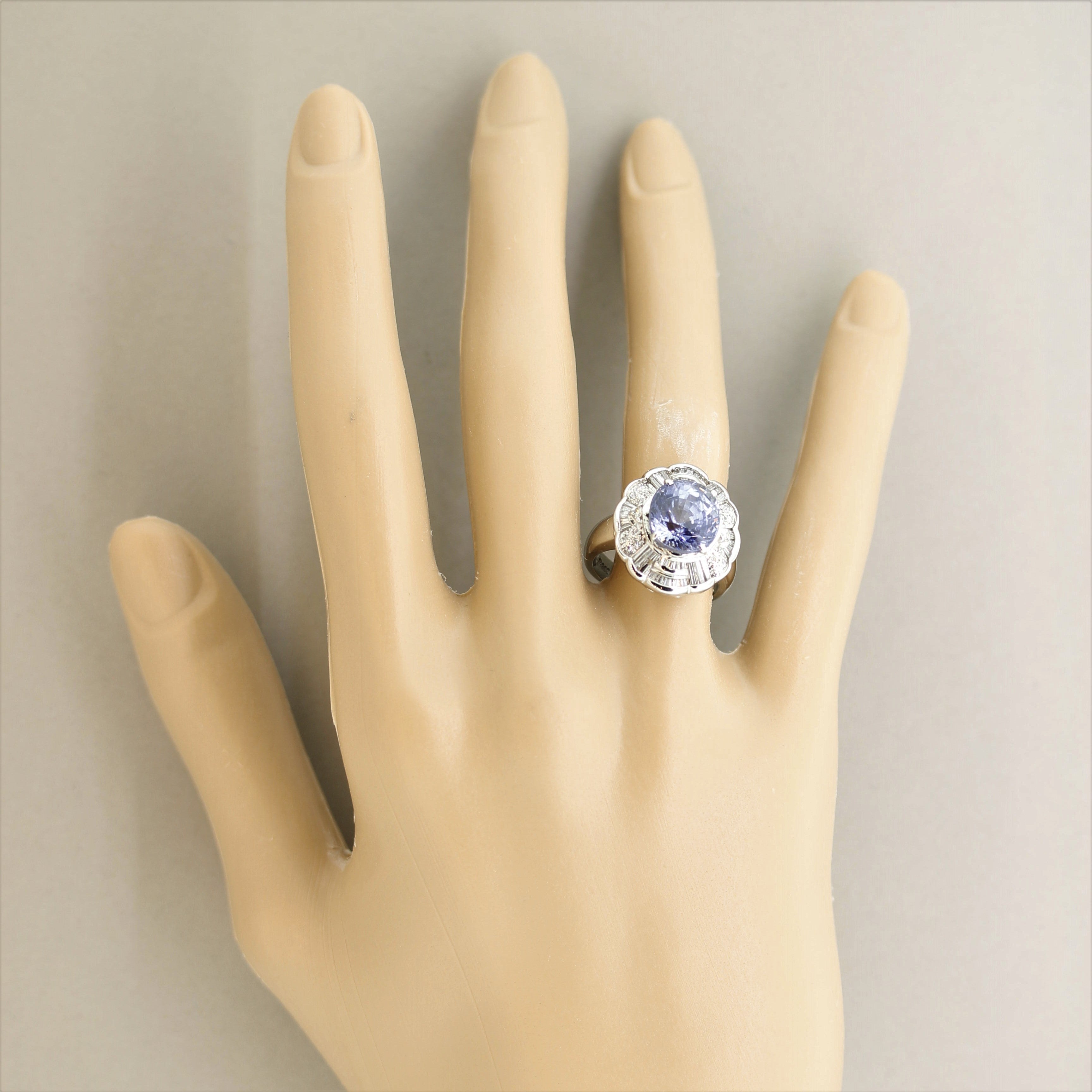 Sapphire Diamond Platinum Ring