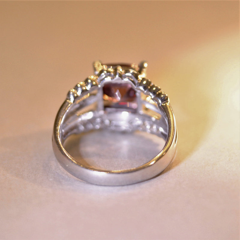Zircon Diamond Platinum Ring