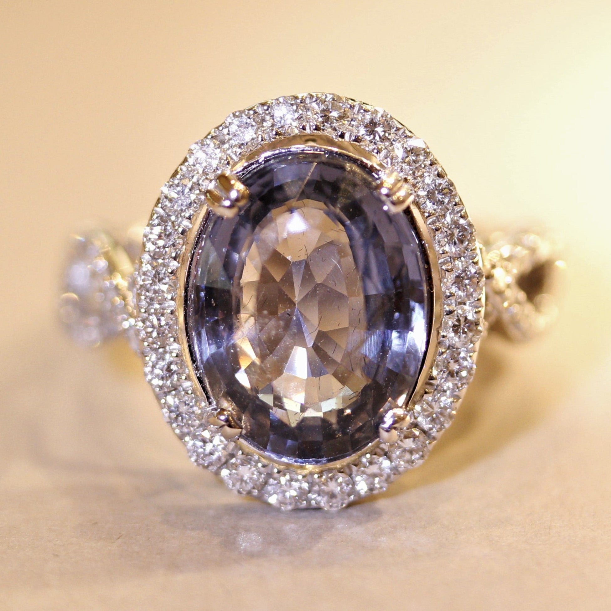 Spinel Diamond Ring