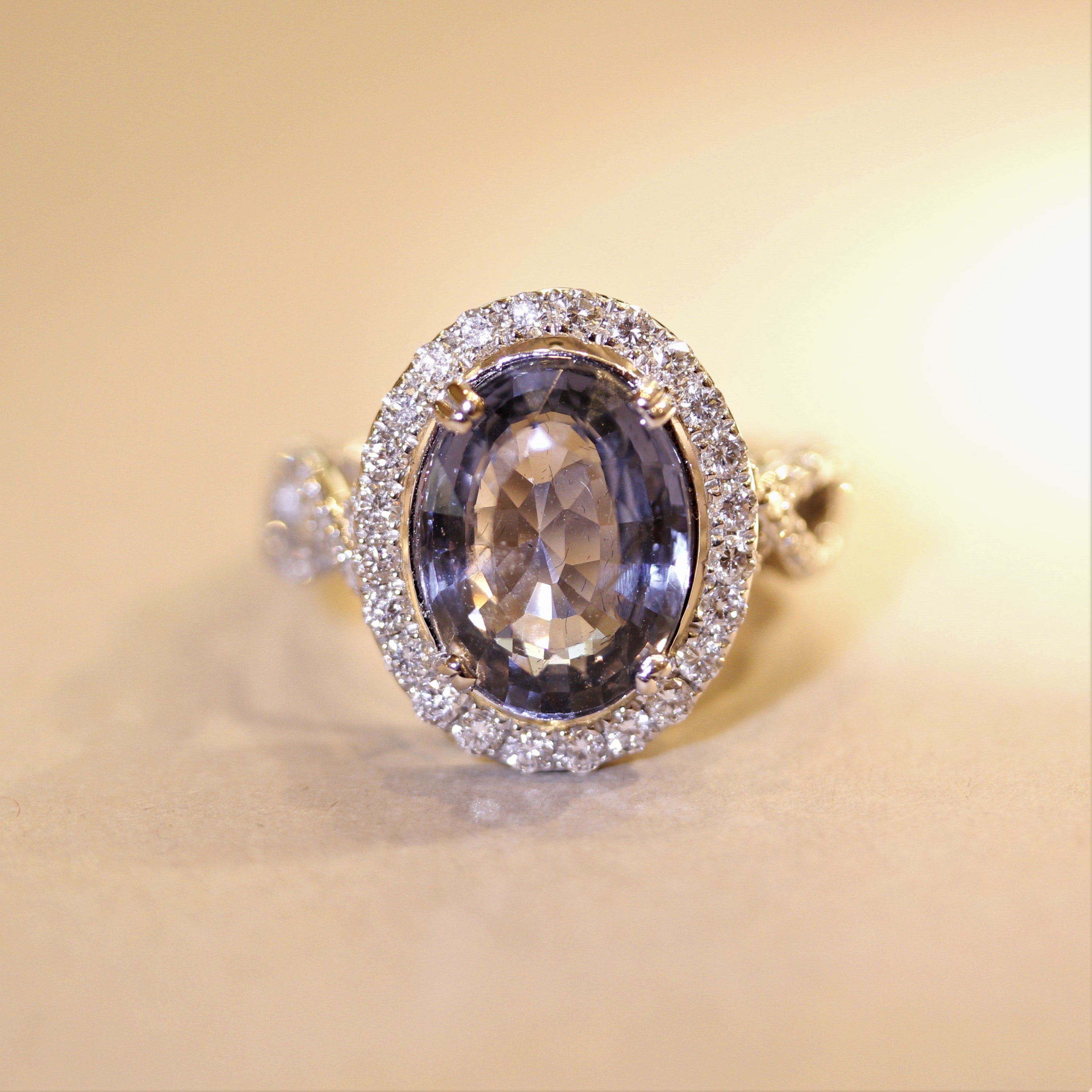 Spinel Diamond Ring