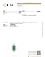 Jadeite Jade Diamond Platinum Navette-Style Cocktail Ring, GIA Certified