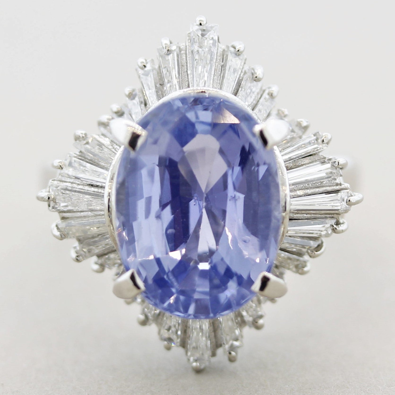 7.84 Carat Sapphire Diamond Platinum Ring, GIA Certified No-Heat