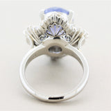7.84 Carat Sapphire Diamond Platinum Ring, GIA Certified No-Heat