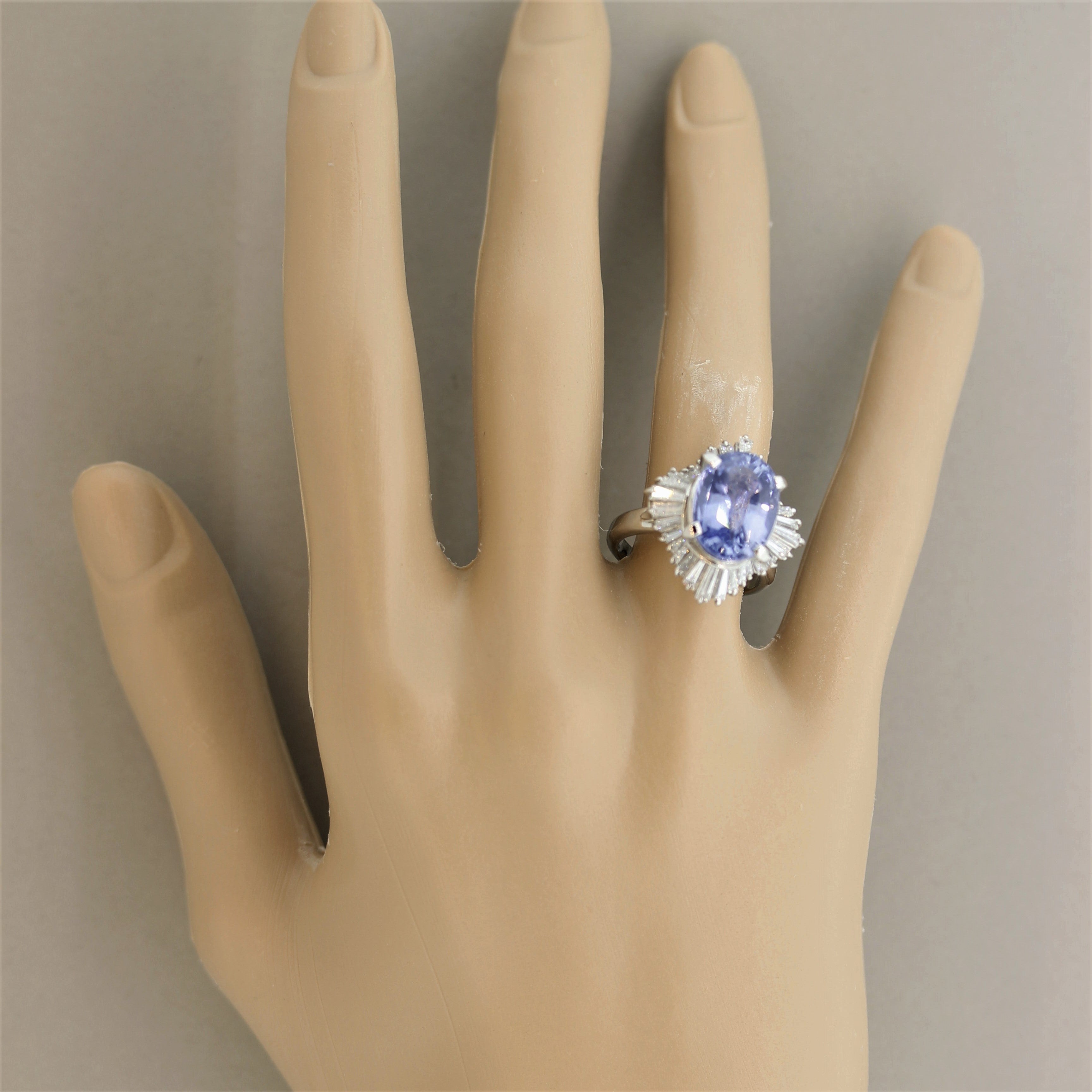 7.84 Carat Sapphire Diamond Platinum Ring, GIA Certified No-Heat