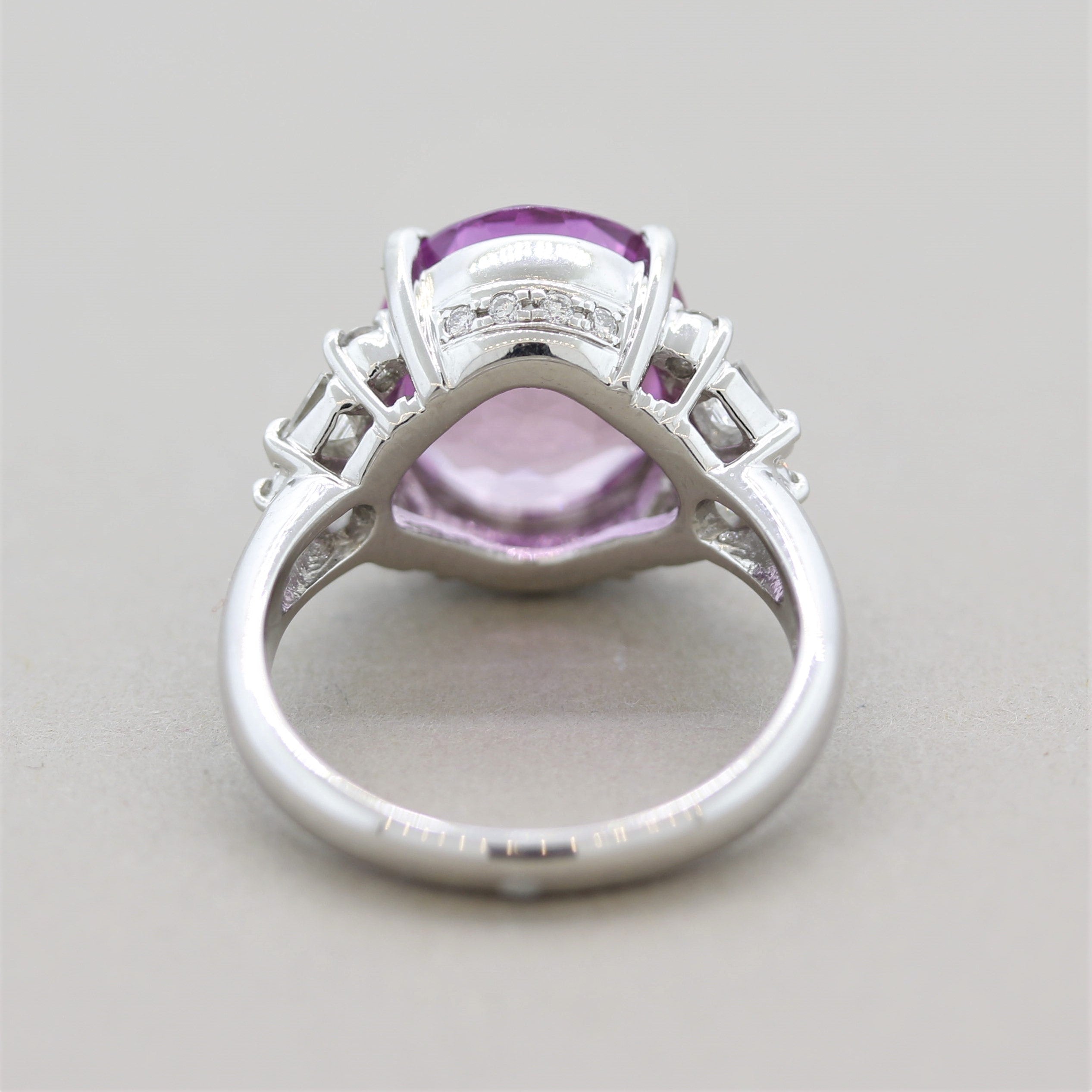 8.04 Carat Pink Sapphire Diamond Platinum Ring, GIA Certified