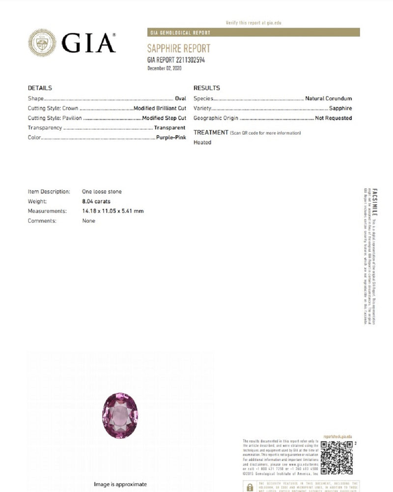8.04 Carat Pink Sapphire Diamond Platinum Ring, GIA Certified