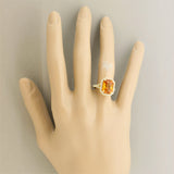 Fancy Orange Sapphire Diamond Gold Ring, GIA Certified