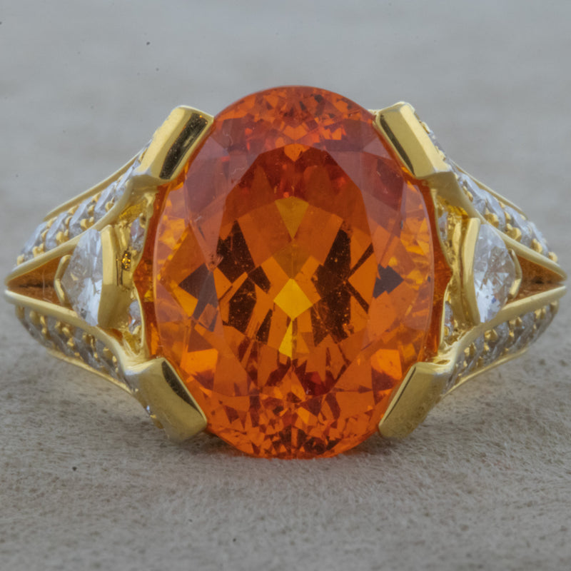 Spectacular Graff Mandarin Garnet Diamond Gold Ring