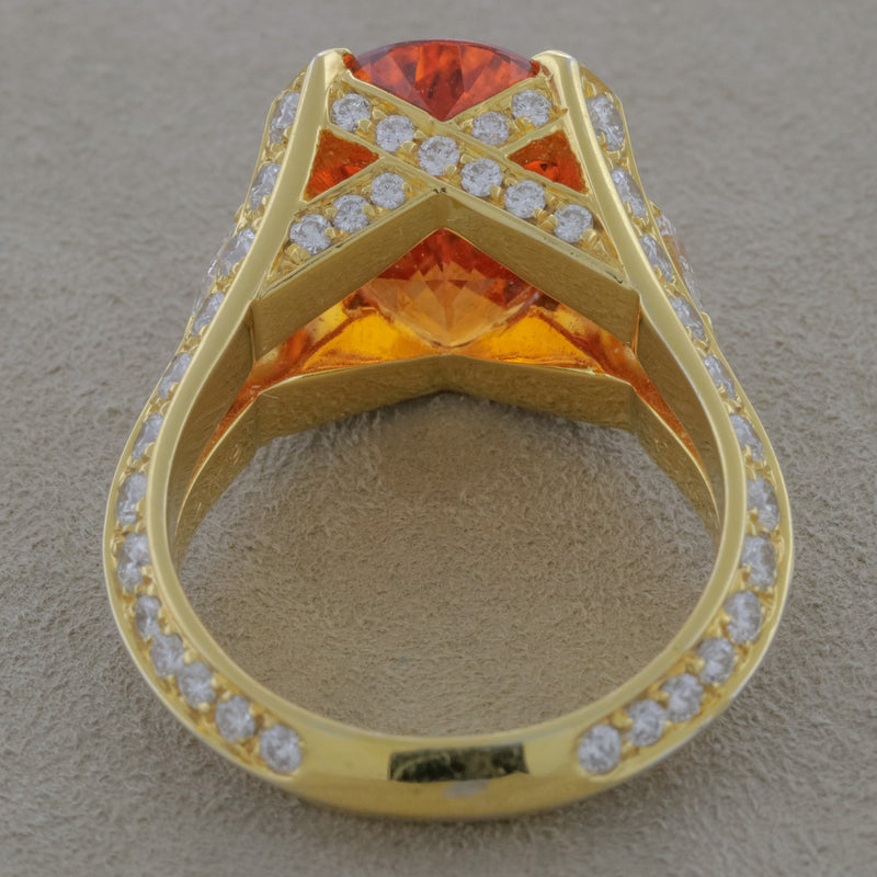 Spectacular Graff Mandarin Garnet Diamond Gold Ring