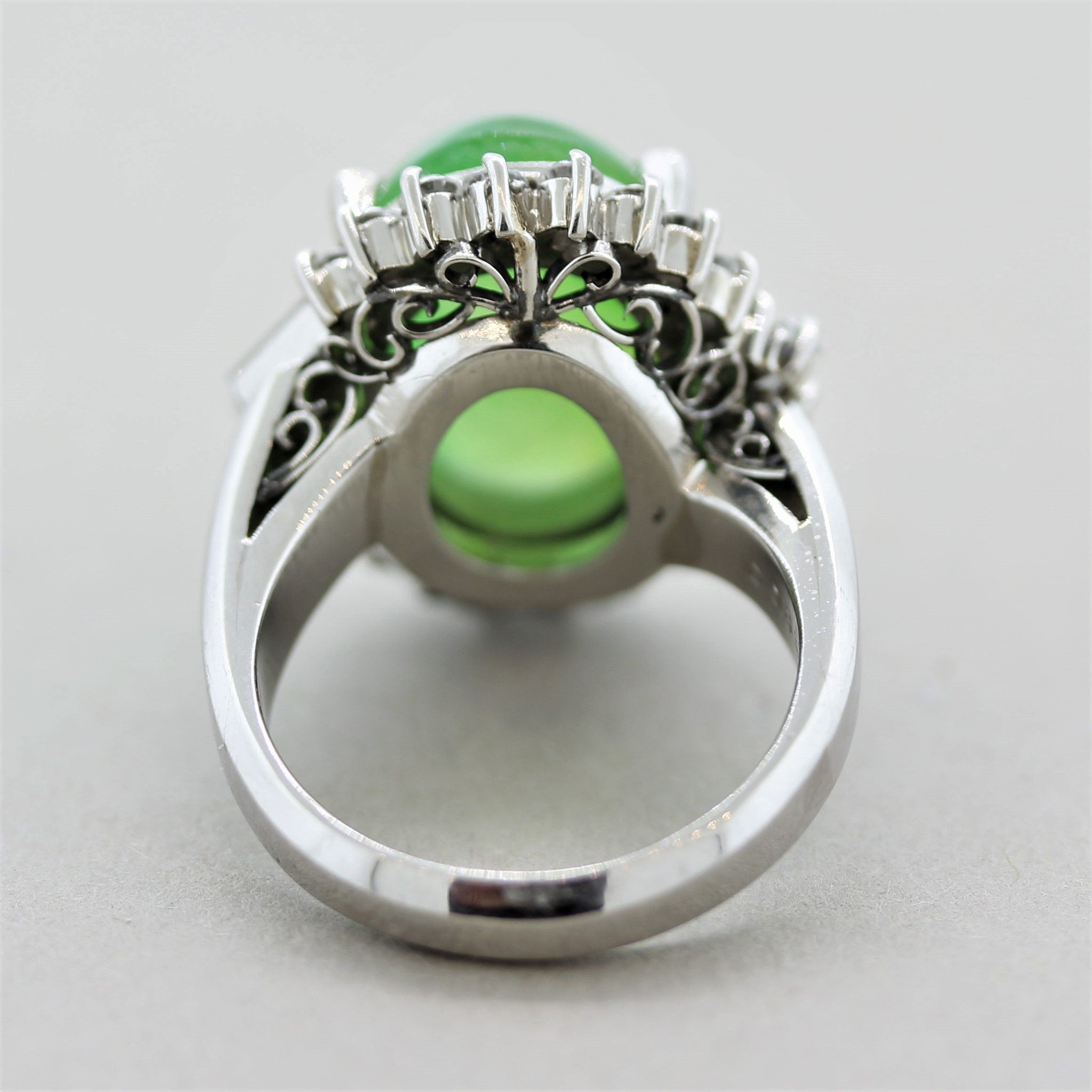 Jadeite Jade Diamond Platinum Ring