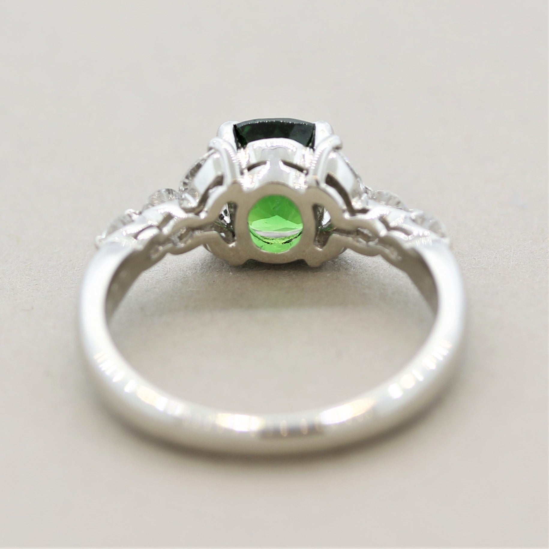 Tsavorite Diamond Platinum Ring