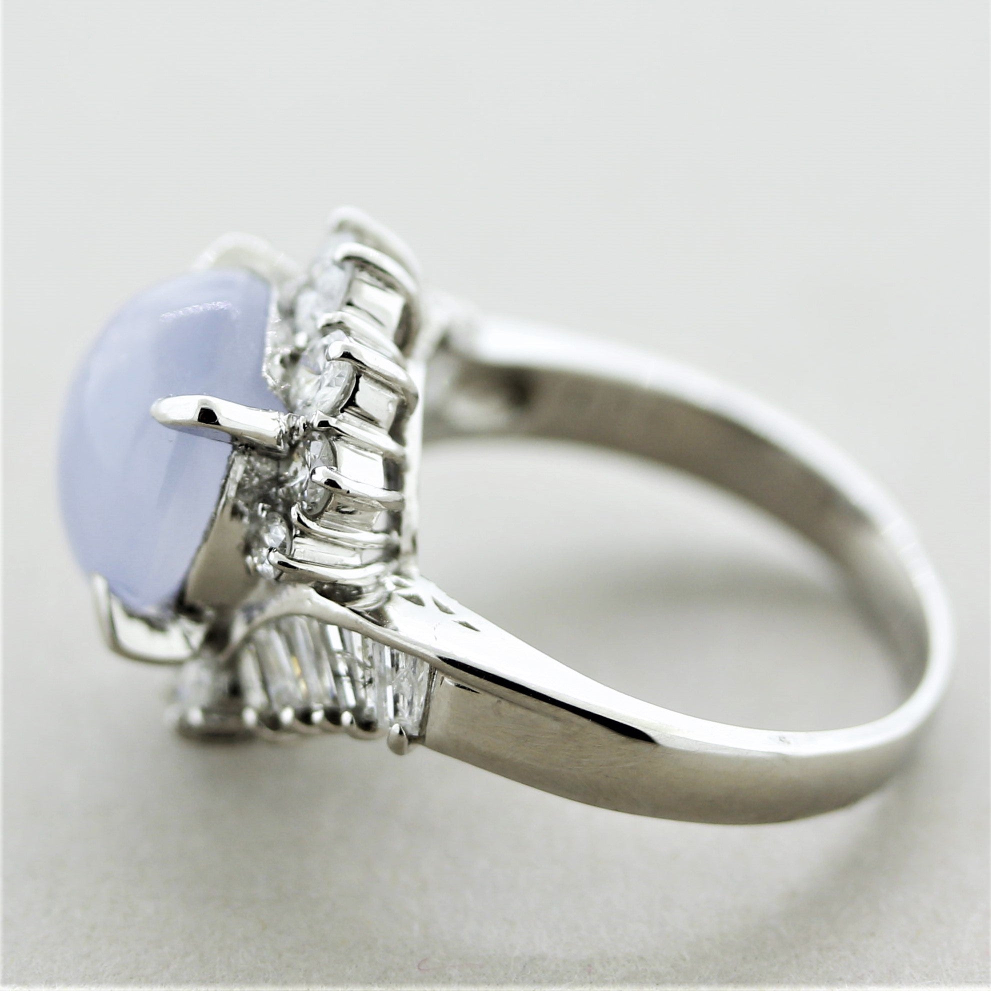 Star Sapphire Diamond Platinum Ring