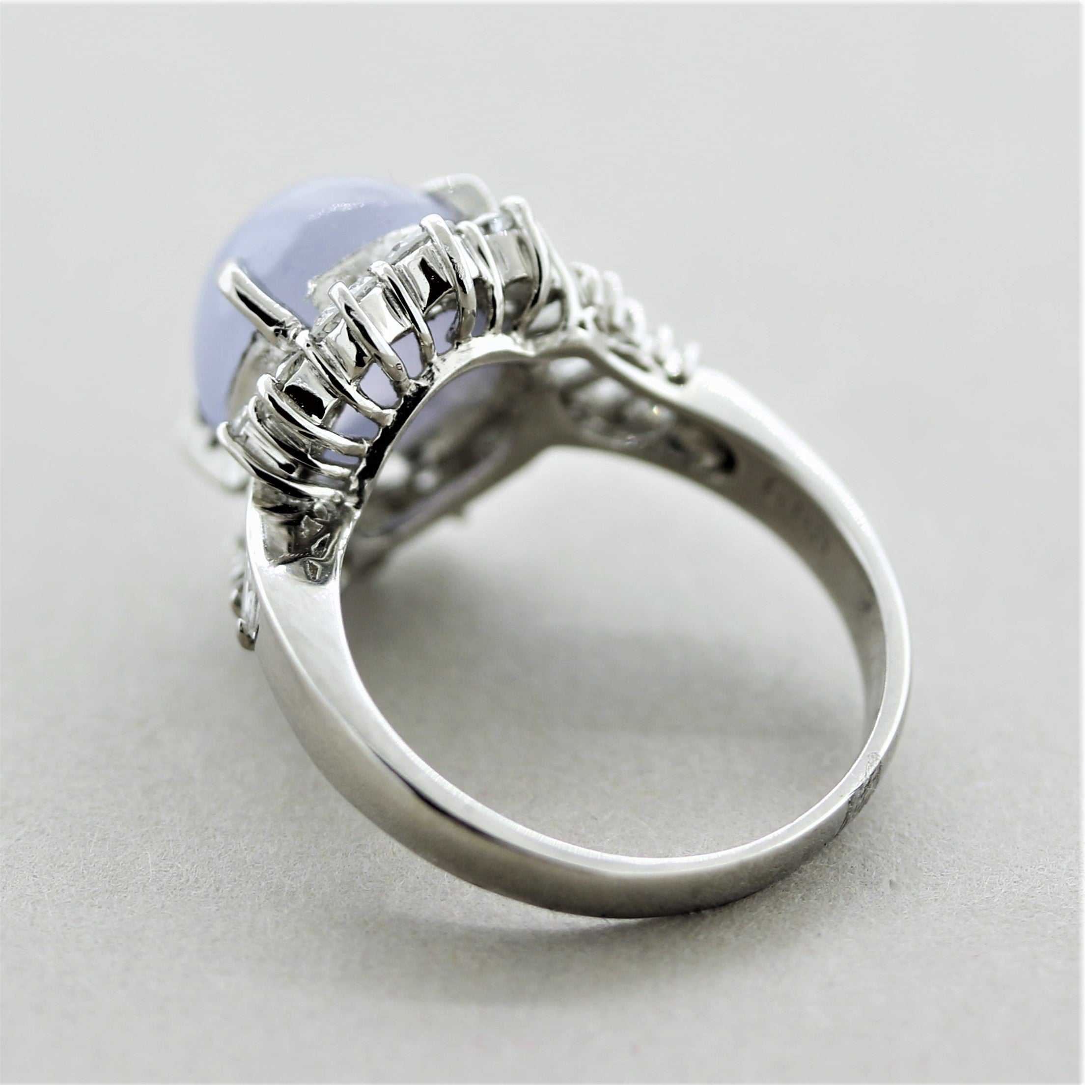 Star Sapphire Diamond Platinum Ring