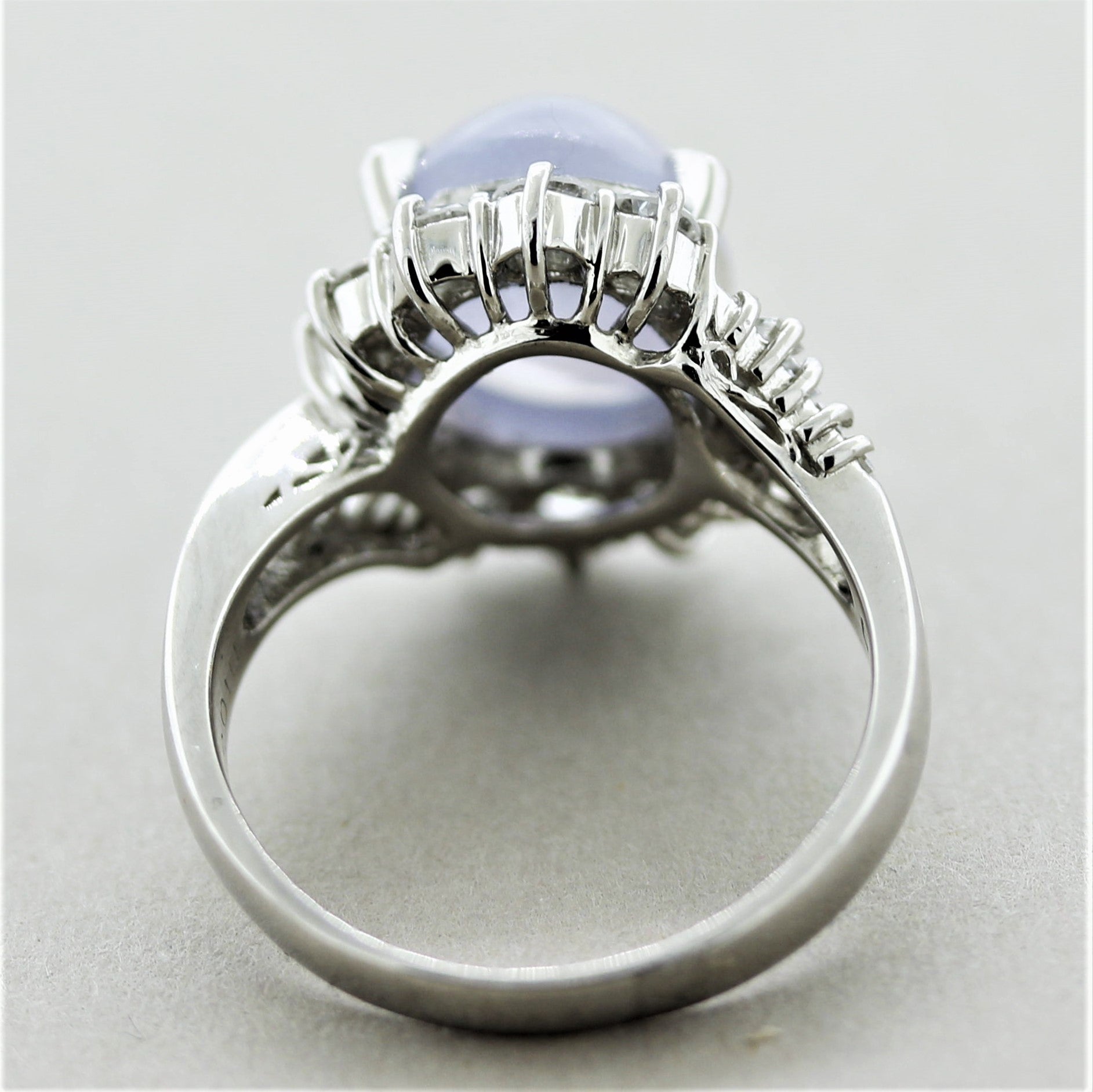 Star Sapphire Diamond Platinum Ring