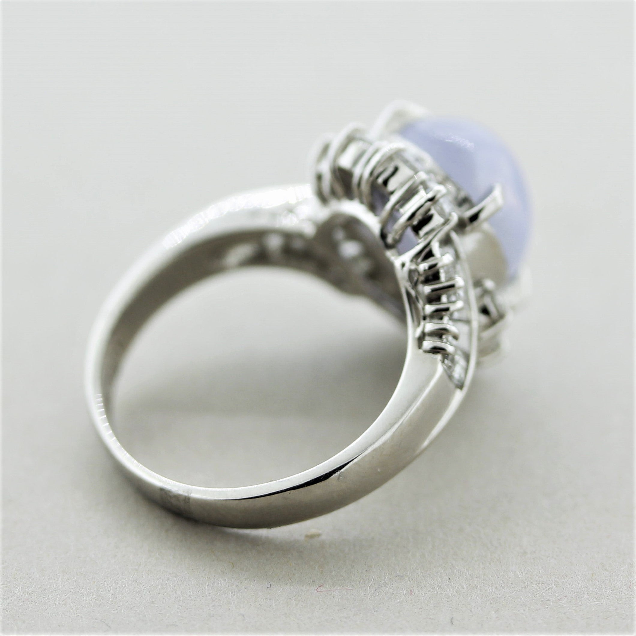 Star Sapphire Diamond Platinum Ring