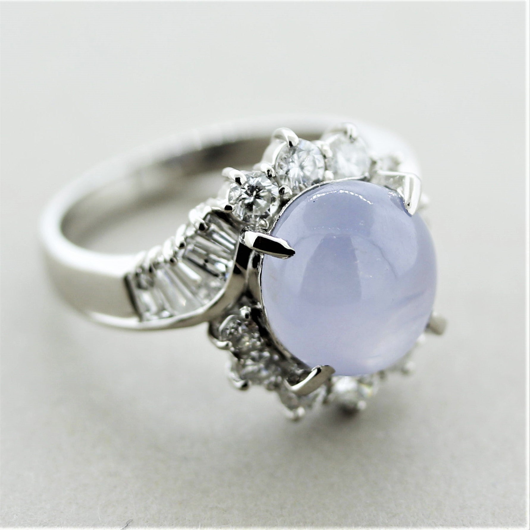 Star Sapphire Diamond Platinum Ring