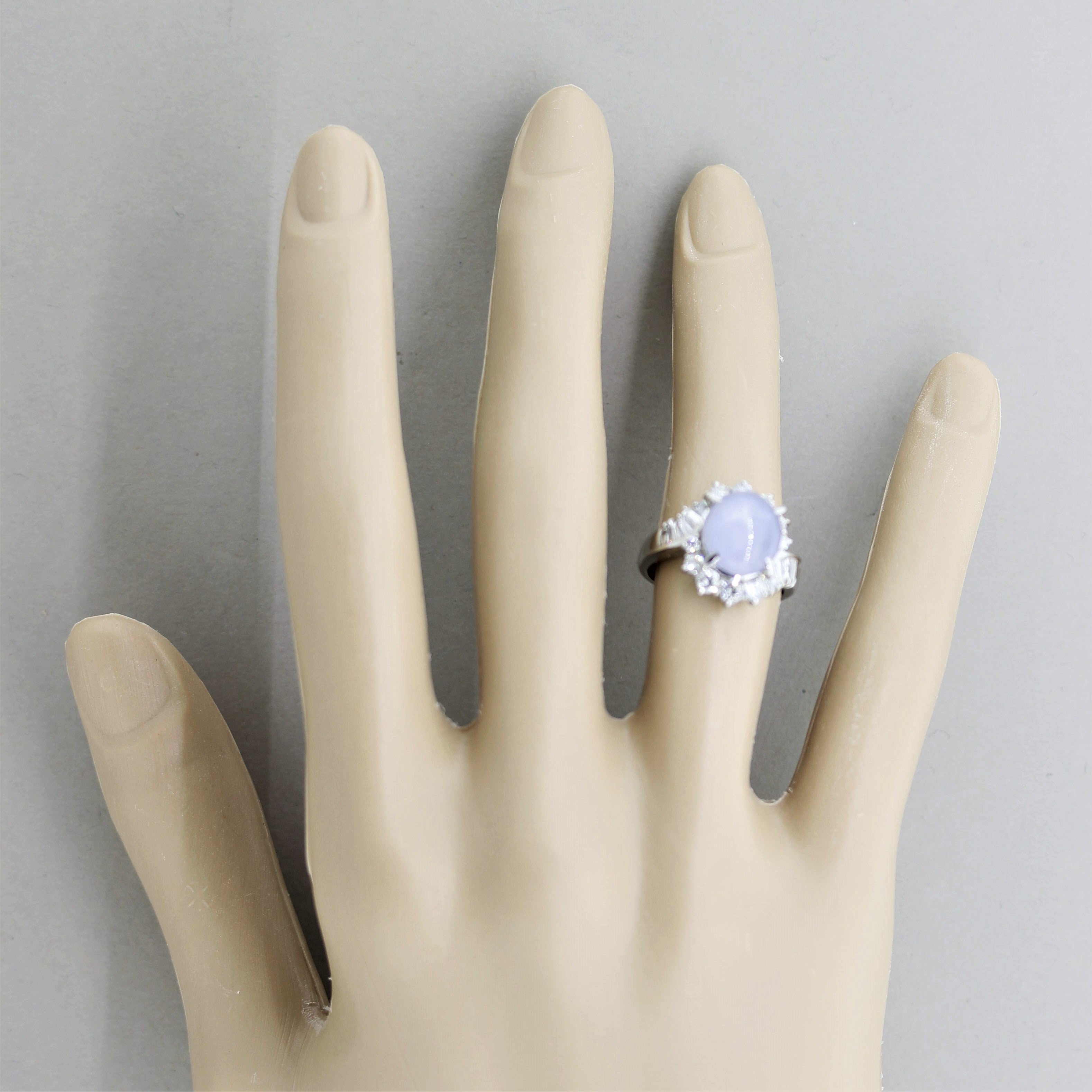 Star Sapphire Diamond Platinum Ring