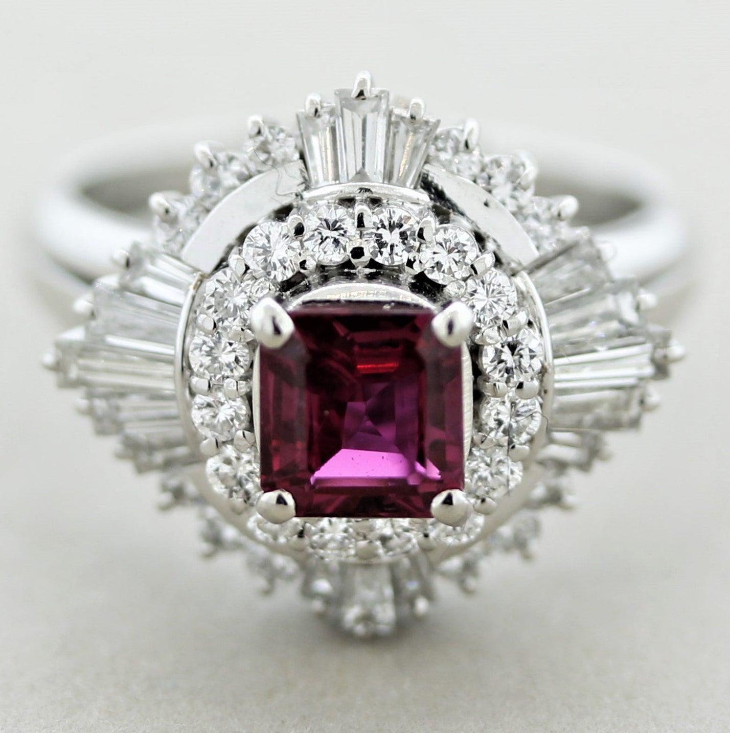 Ruby Diamond Platinum Ring