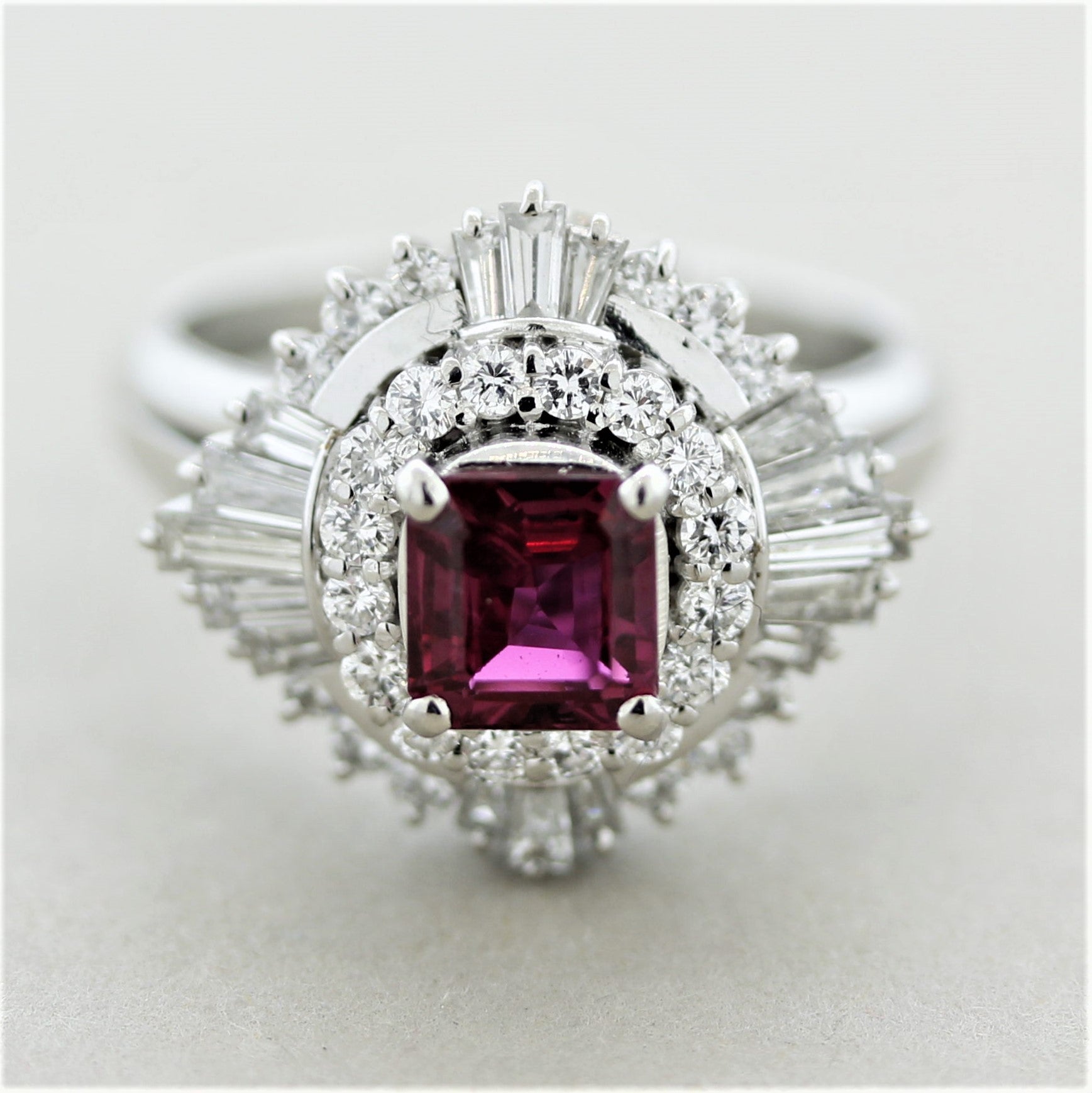 Ruby Diamond Platinum Ring