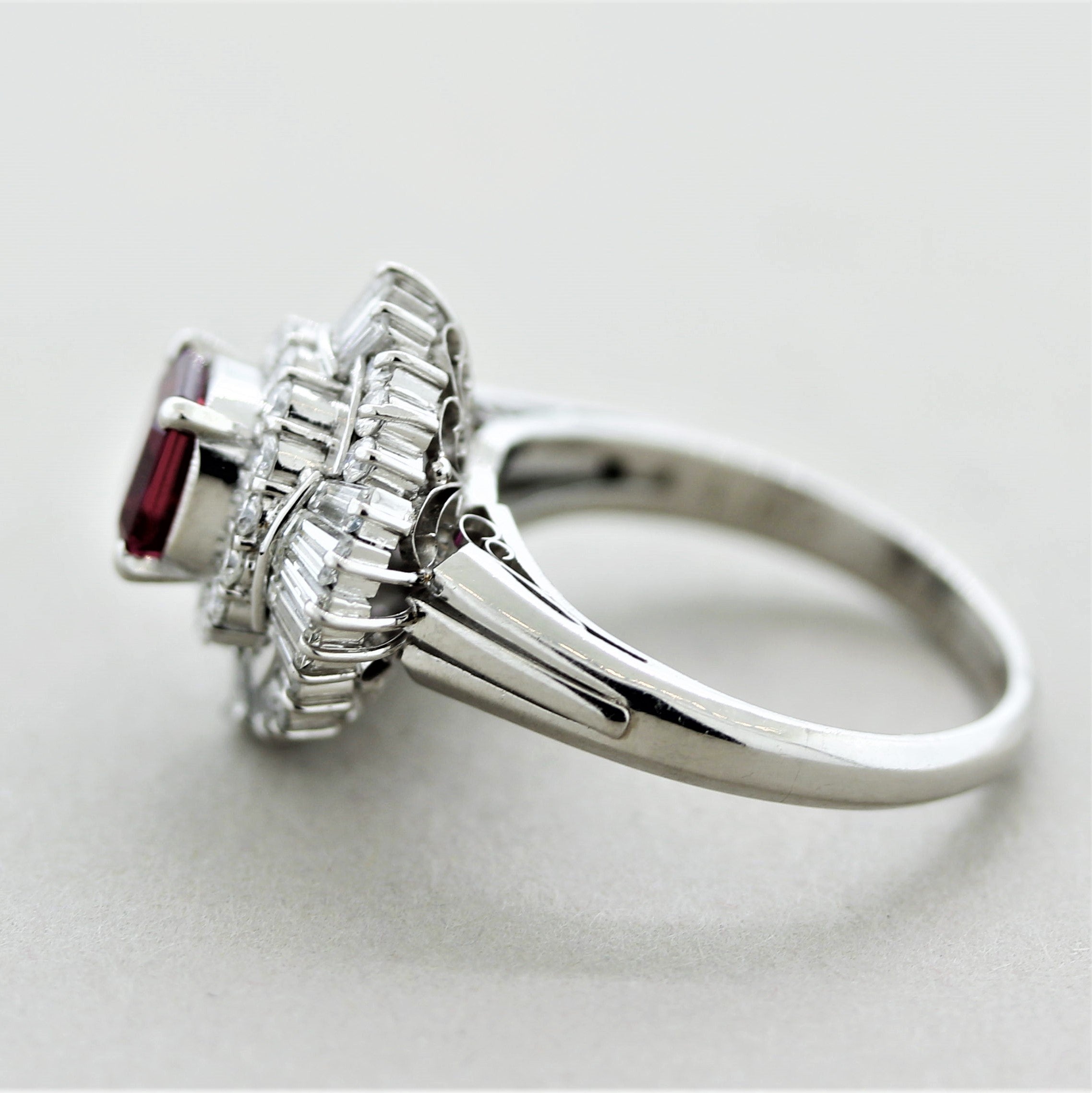 Ruby Diamond Platinum Ring