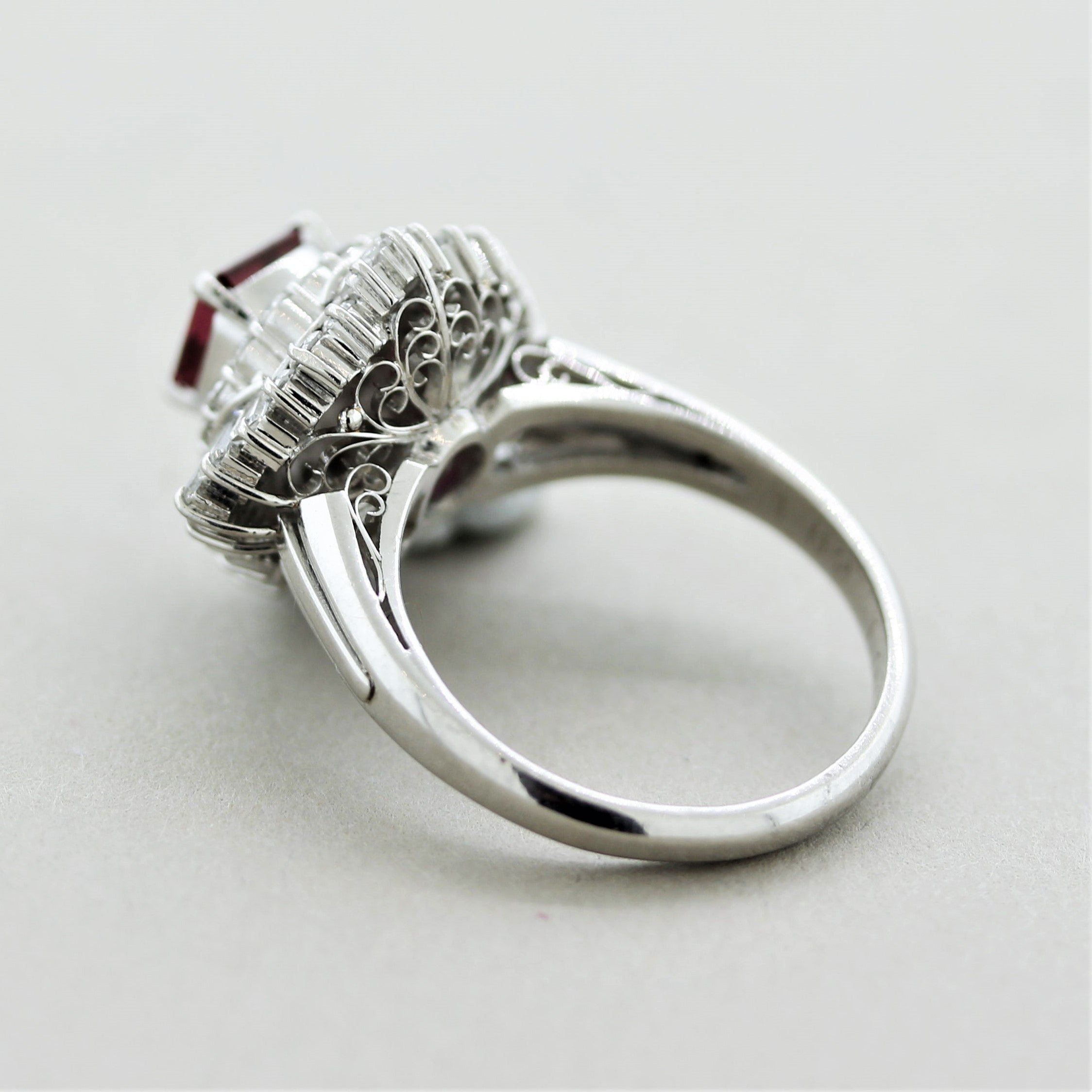 Ruby Diamond Platinum Ring