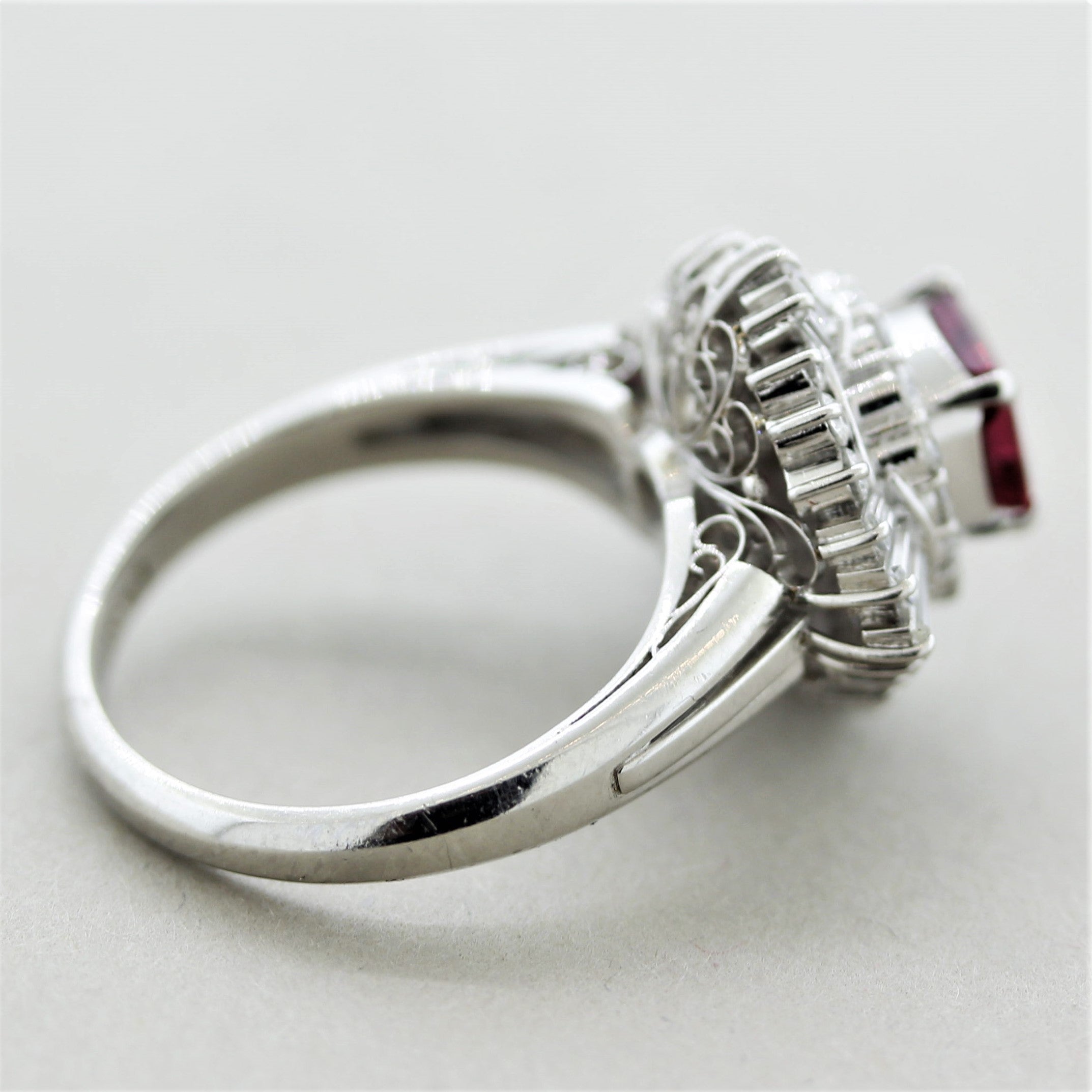 Ruby Diamond Platinum Ring