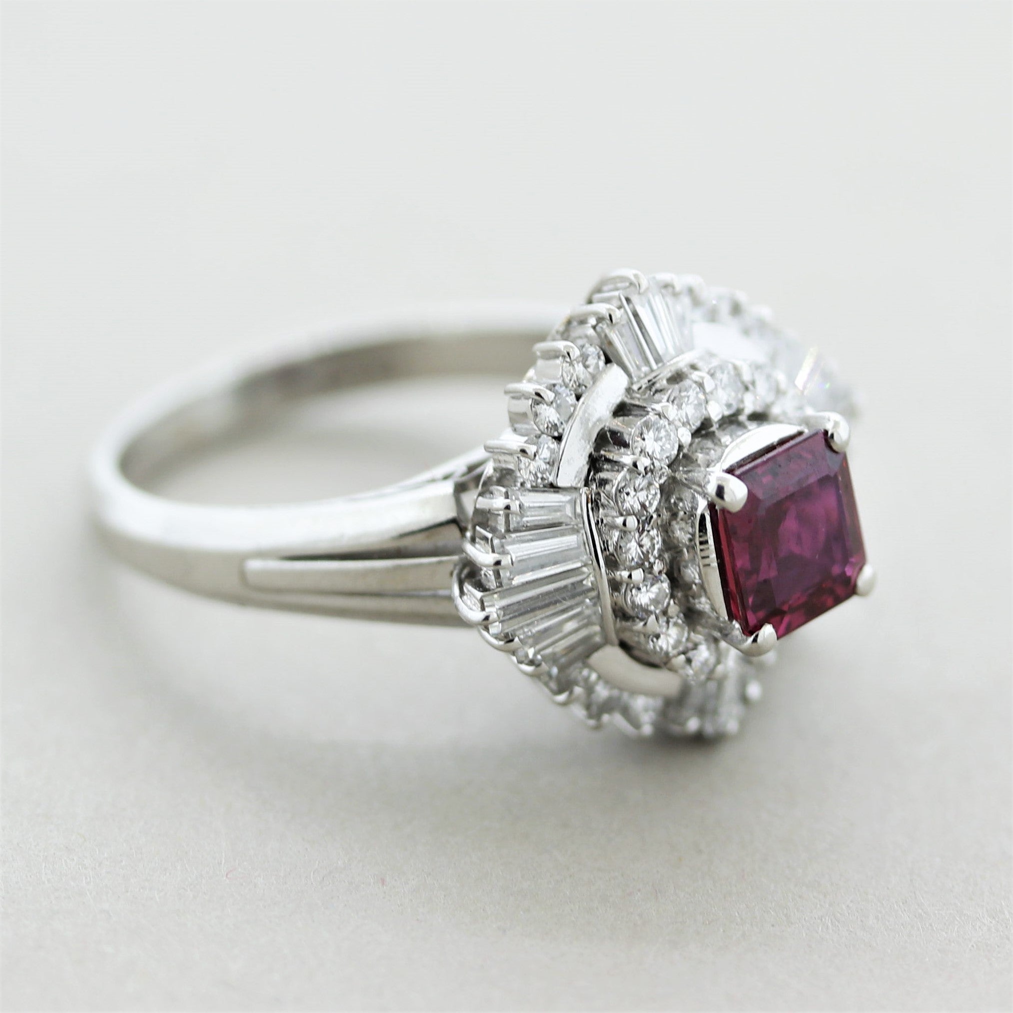 Ruby Diamond Platinum Ring